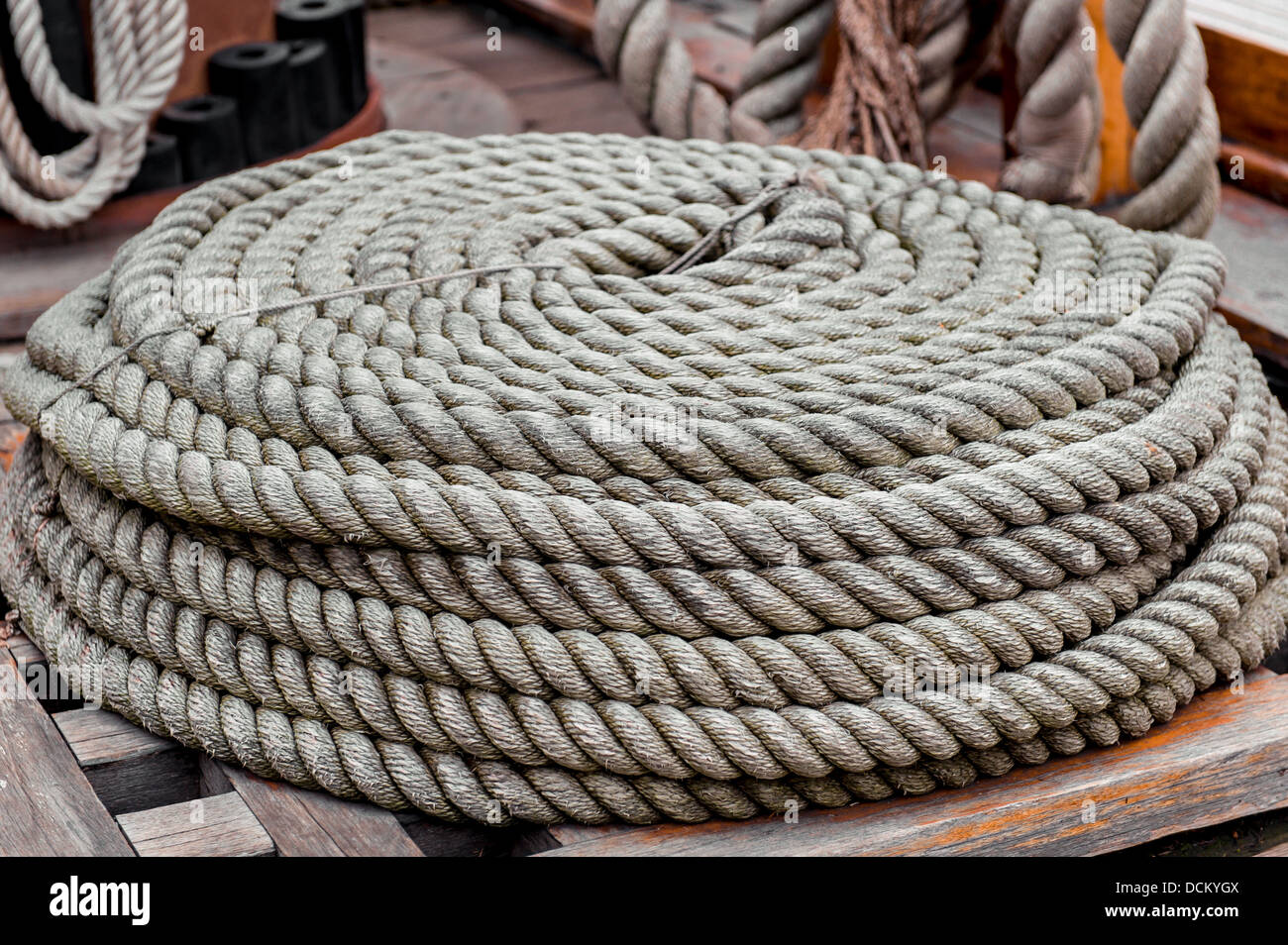 Coil of rope Stock Photo Alamy