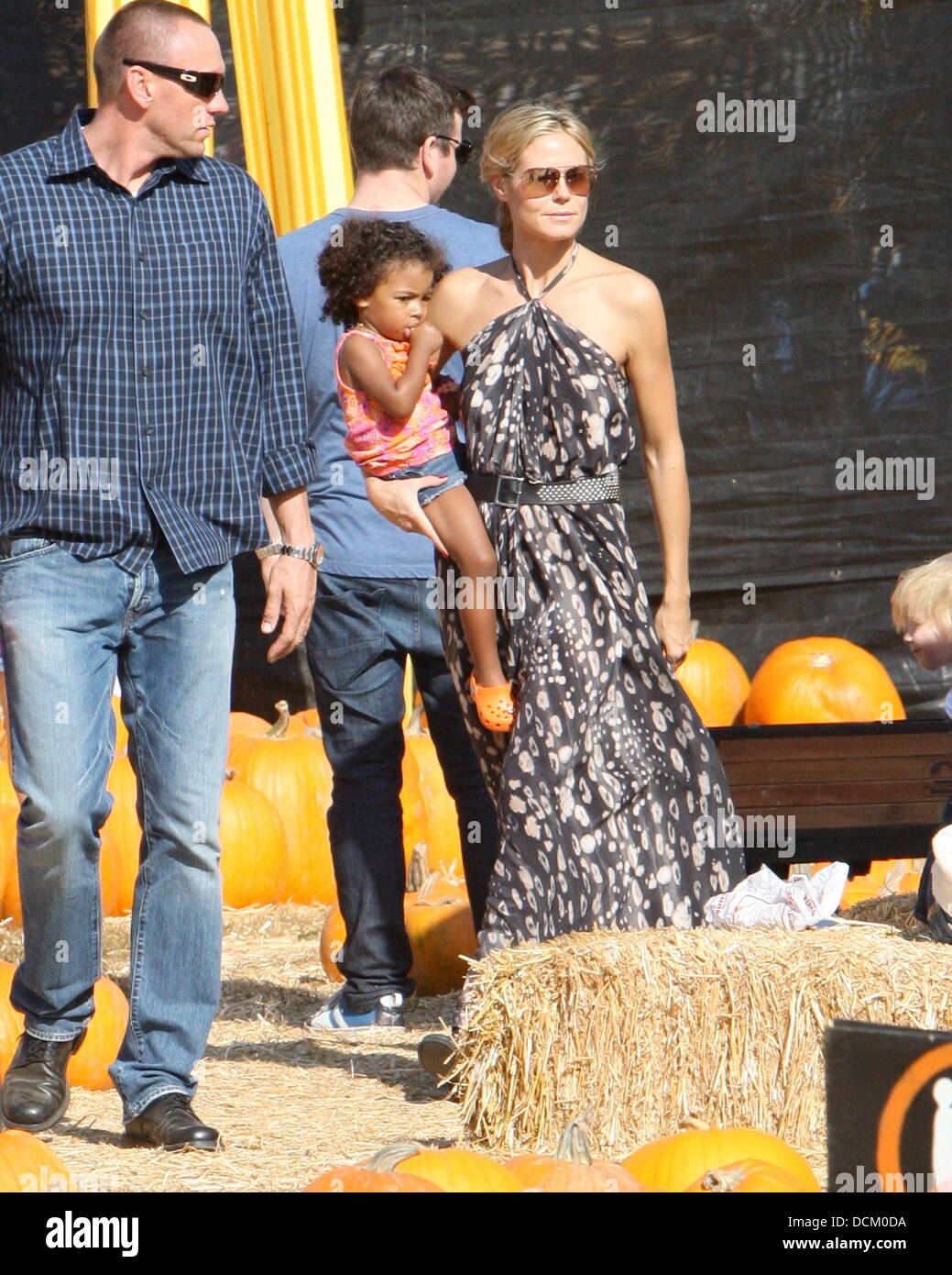 Heidi Klum and her daughter Lou spend an afternoon at Mr Bones Pumpkin