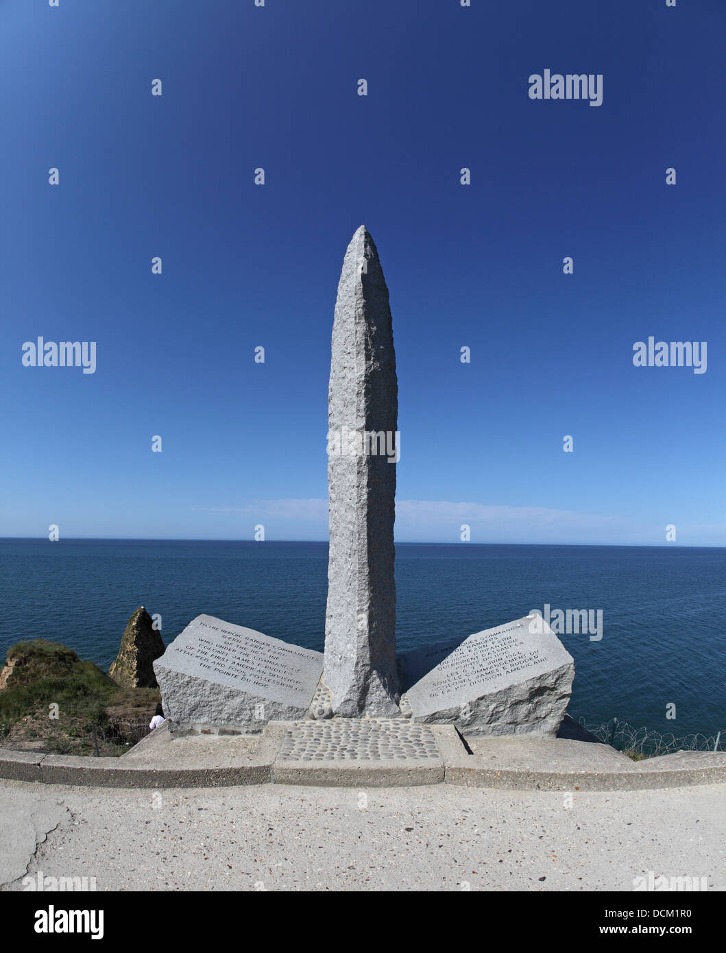 Pointe du Hoc monument to the American Ranger division under Colonel james E Rudder Stock Photo