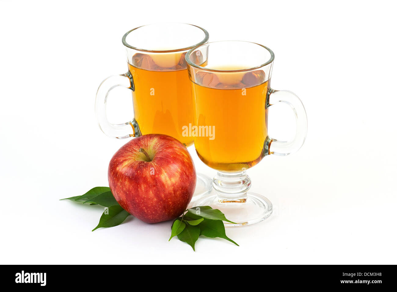 apple juice and red apple Stock Photo