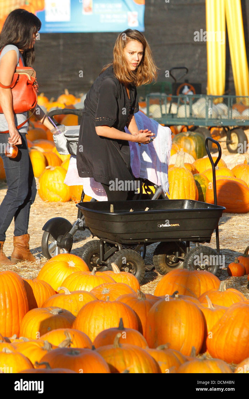 Jessica Alba at Mr Bones Pumpkin Patch in West Hollywood Los Angeles