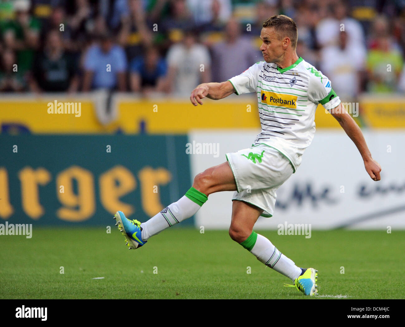 Borussia's Filip Daems from Belgium converts a penalty kick for the 3-0 ...