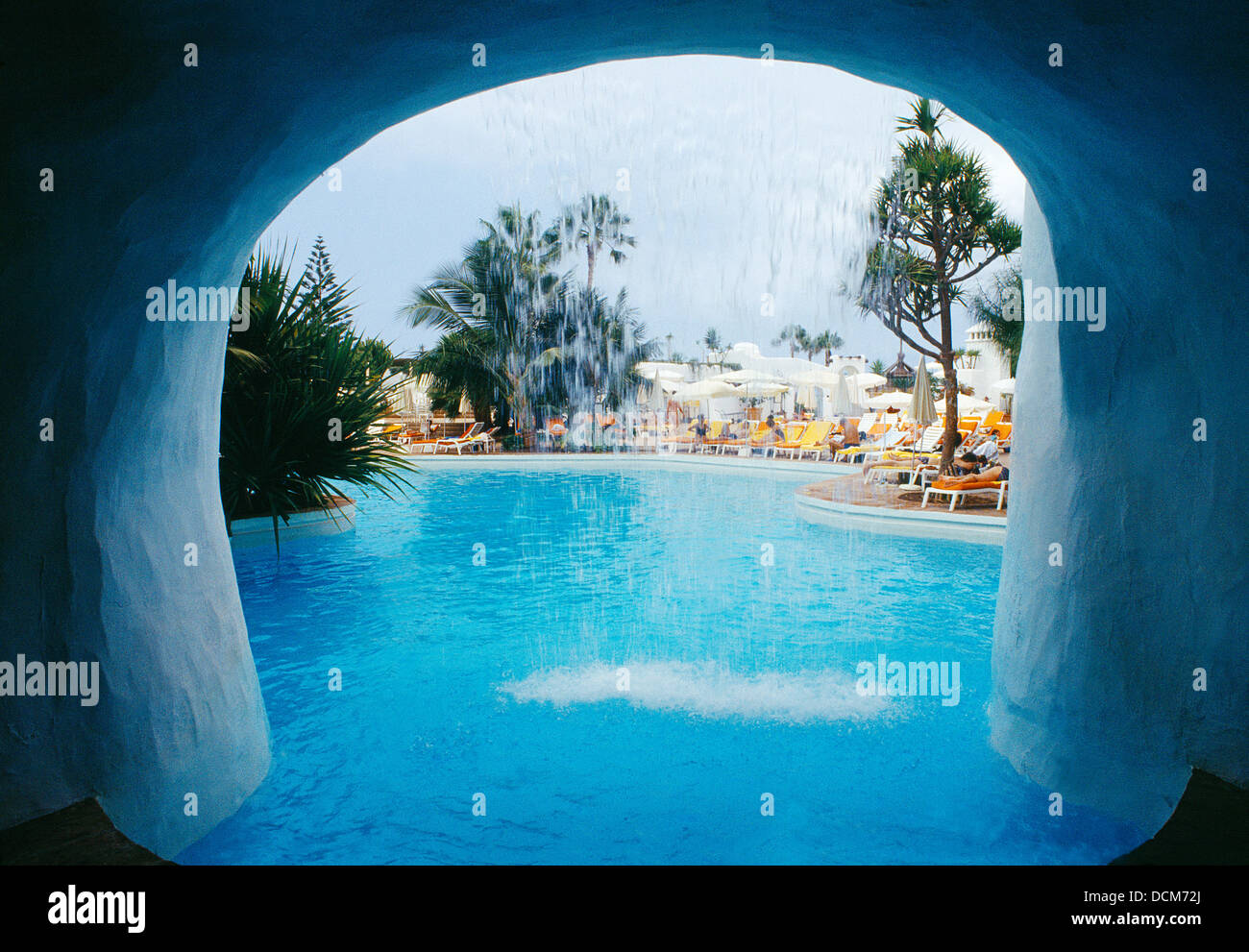 Swimming pool in a luxury hotel. Adeje, Tenerife island, Canary Islands, Spain. Stock Photo