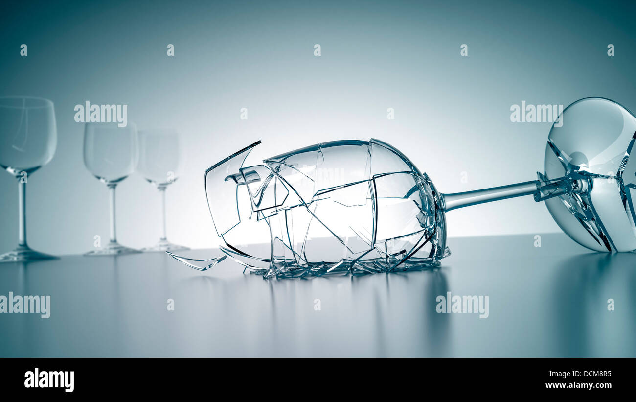 broken wine glass Stock Photo Alamy