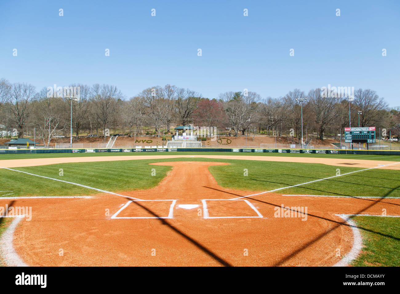 Behind home plate at the new Yankee Stadium during Opening Week, April 2009  Stock Photo - Alamy