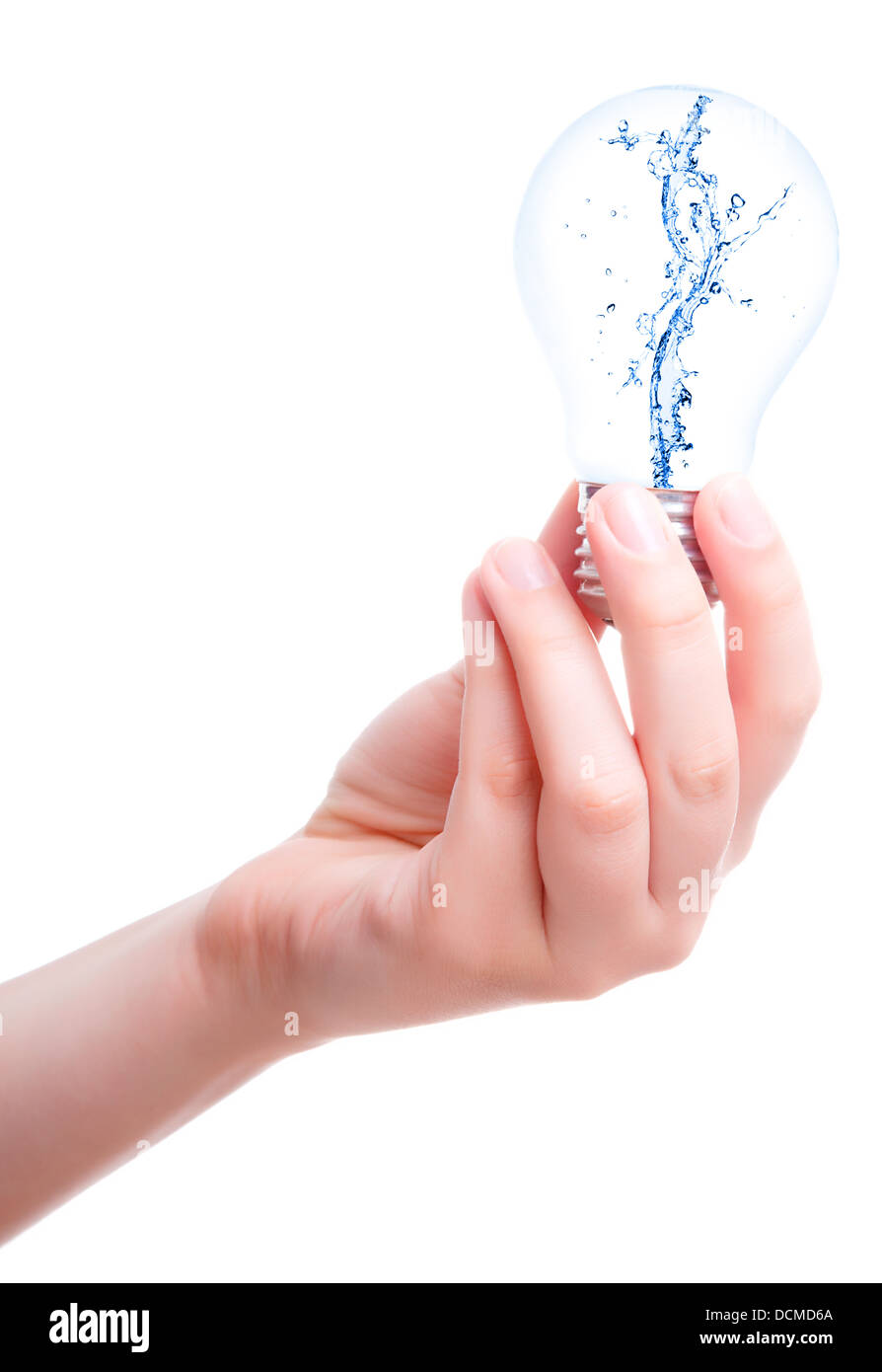 splash water in the Light Bulb. isolated on a white background Stock ...
