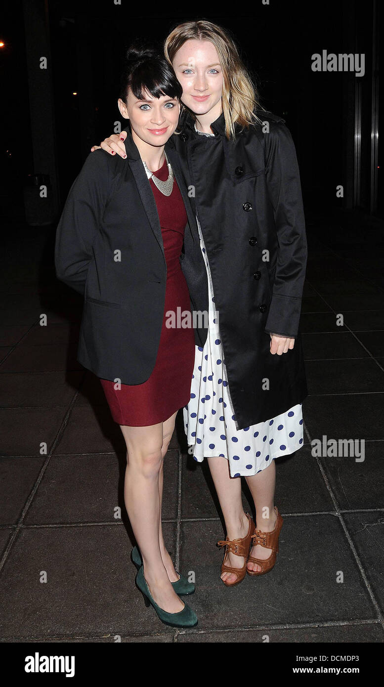 Charlene McKenna and Saoirse Ronan outside the RTE studios for The Late