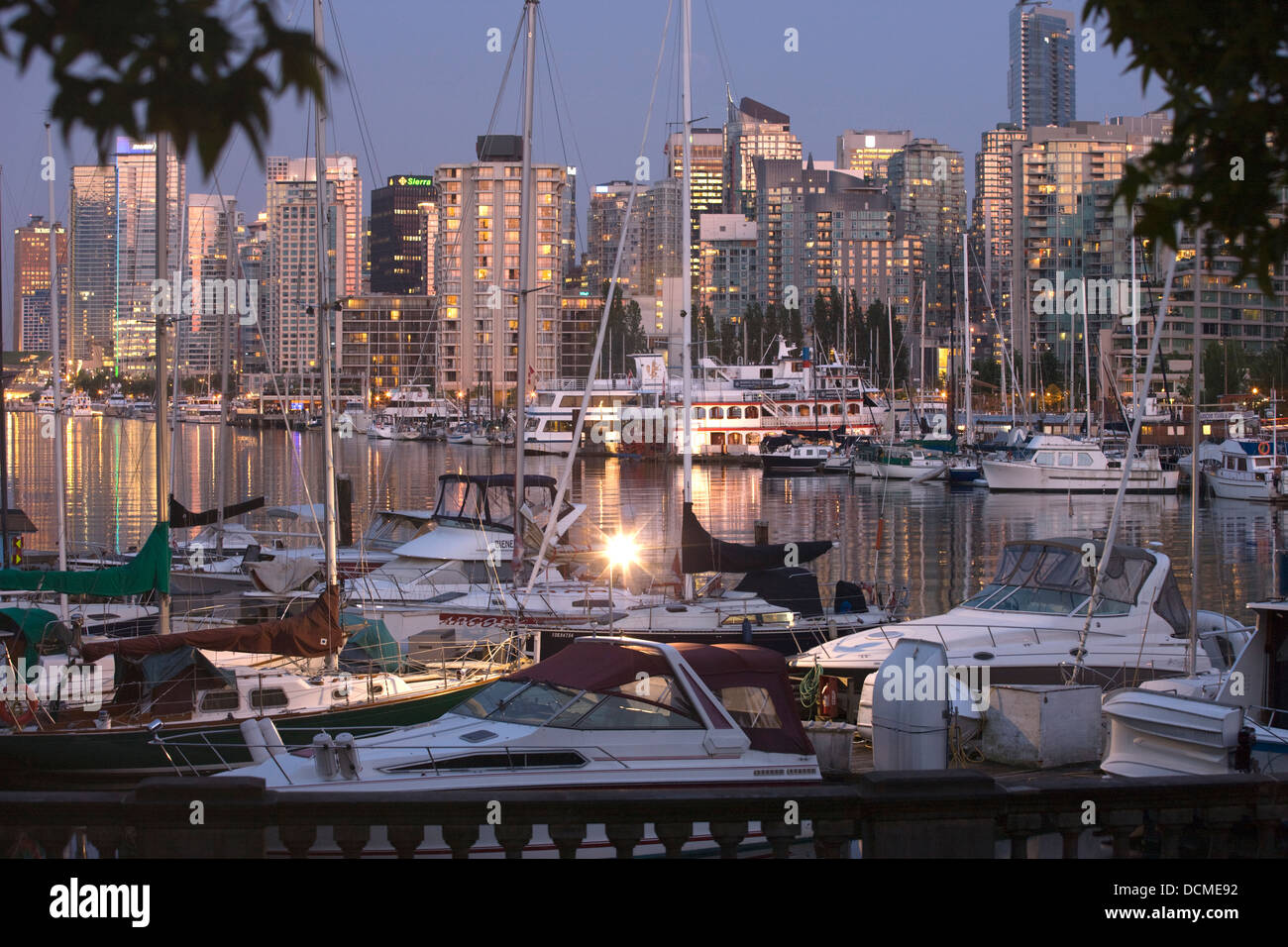 COAL HARBOUR FROM STANLEY PARK DOWNTOWN SKYLINE VANCOUVER BRITISH