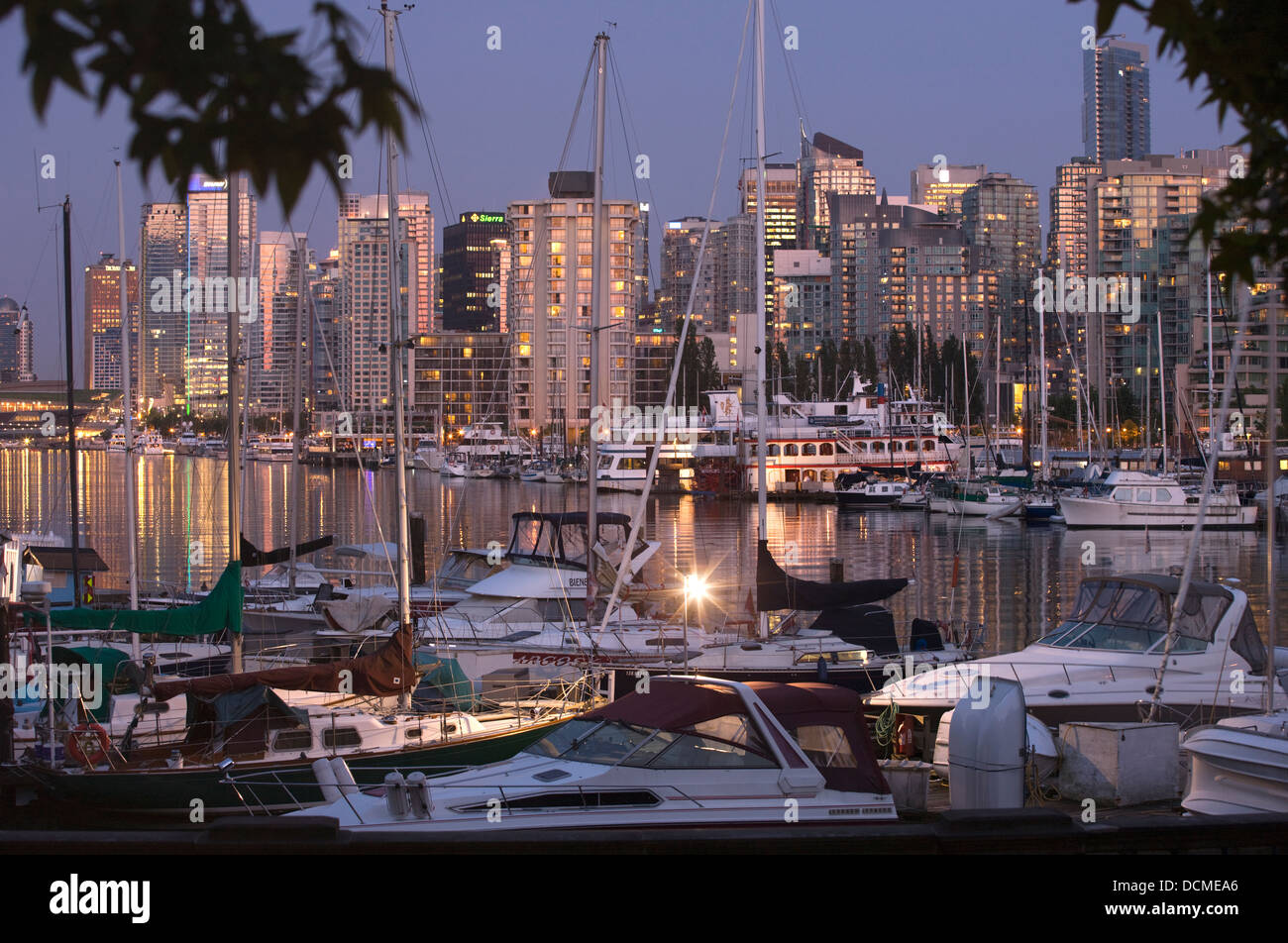 COAL HARBOUR FROM STANLEY PARK DOWNTOWN SKYLINE VANCOUVER BRITISH