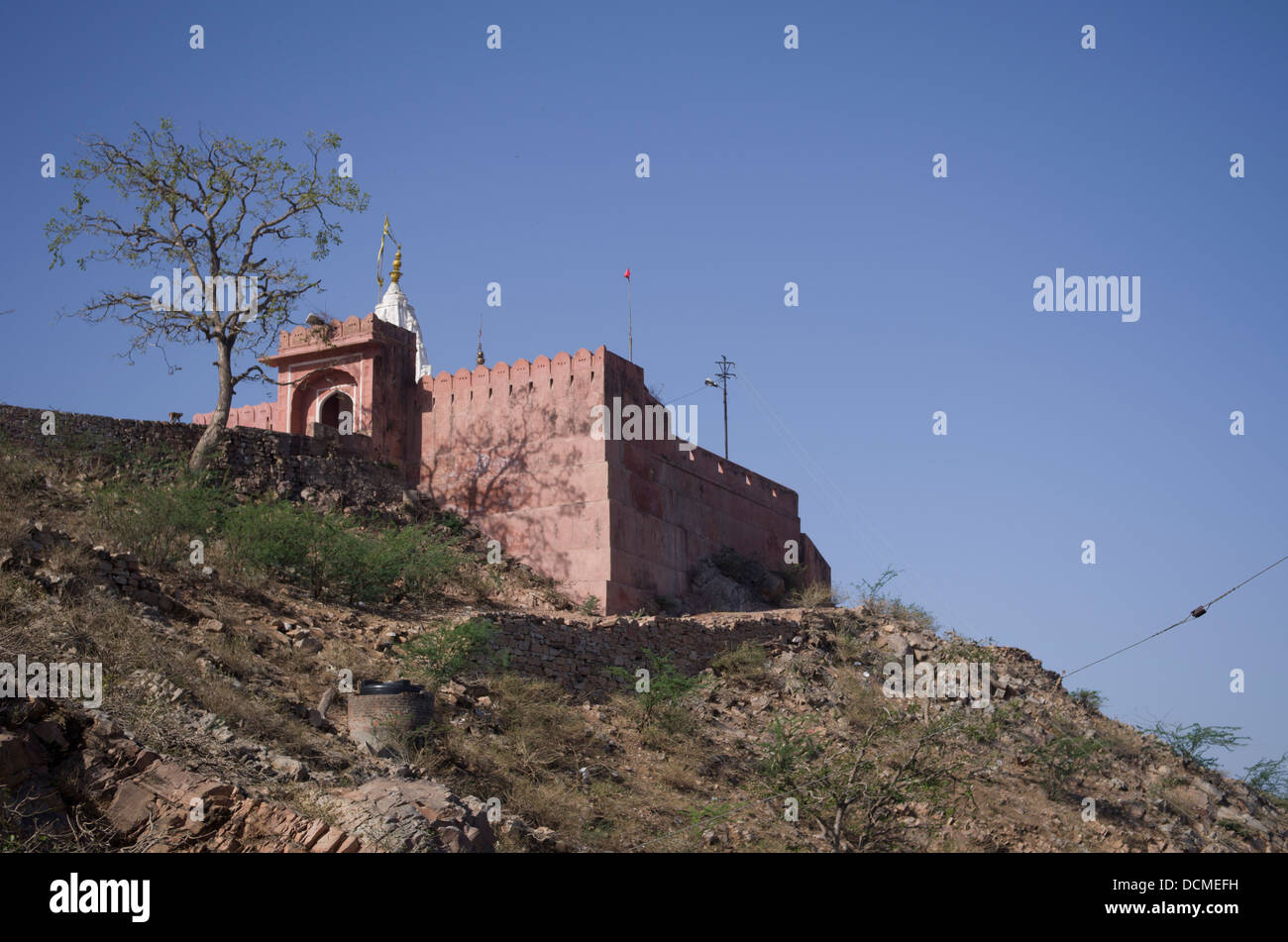 Surya Mandir ( Sun Temple ) above Galta Monkey Palace / Temple - Jaipur, Rajasthan, India Stock Photo