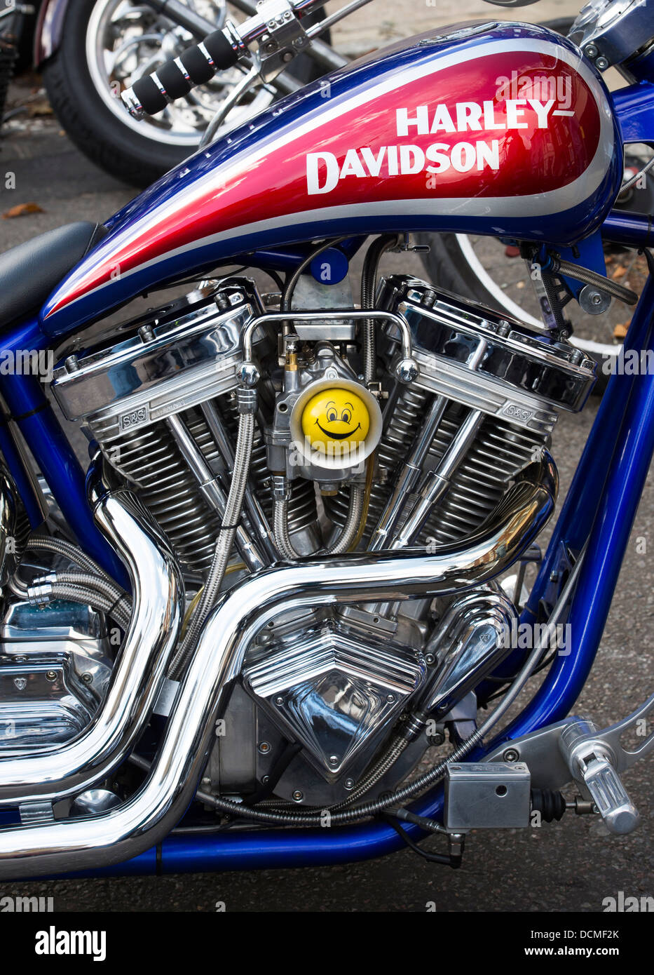 Custom chopper Harley Davidson motorcycle Stock Photo