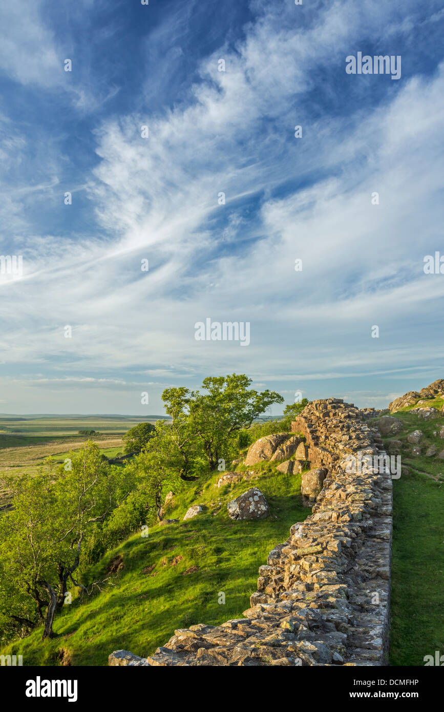 The ruins of Hadrian's Wall at Walltown in the Northumberland National Park, England Stock Photo