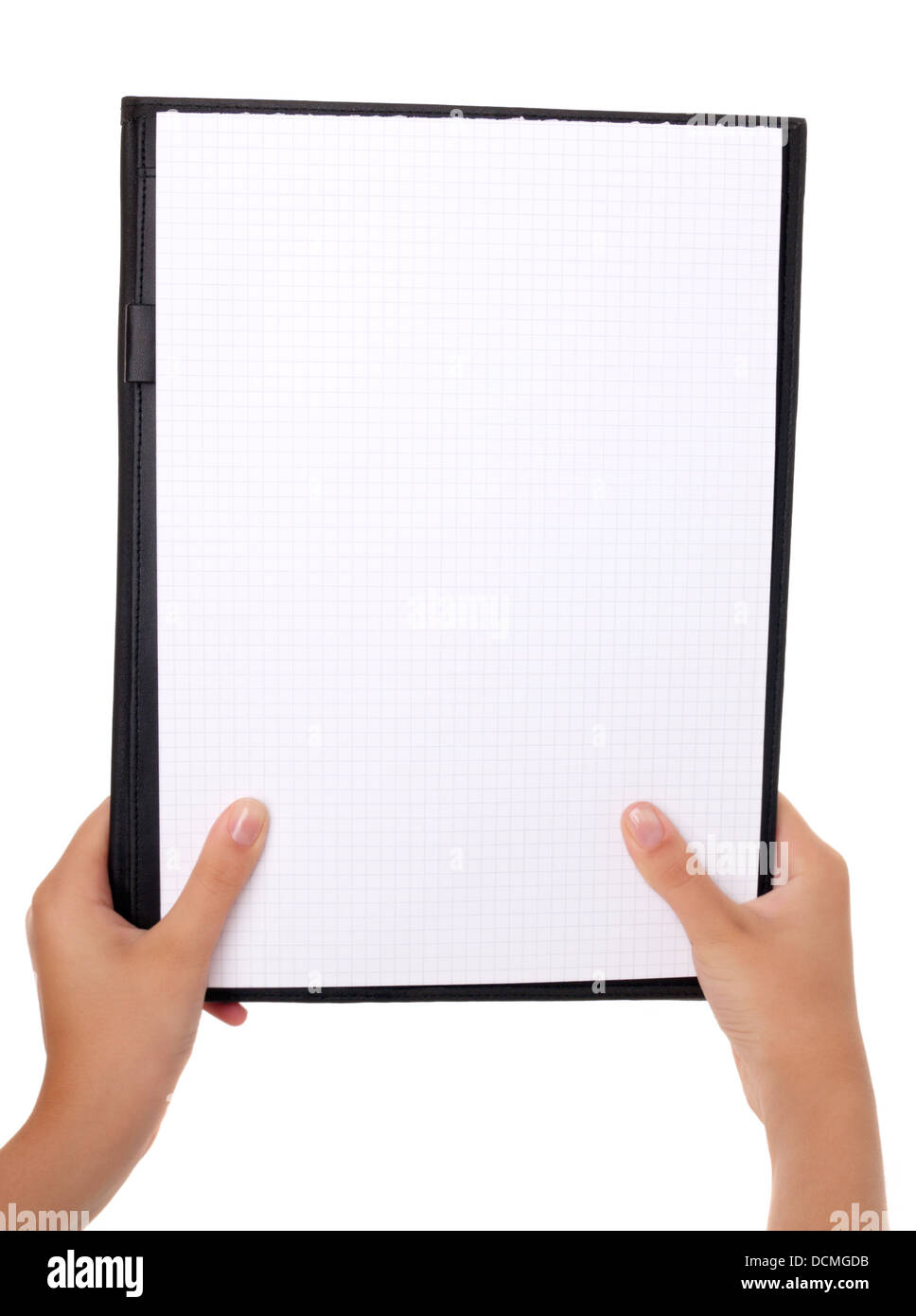 Notebook the teenager hand, isolated on white Stock Photo - Alamy