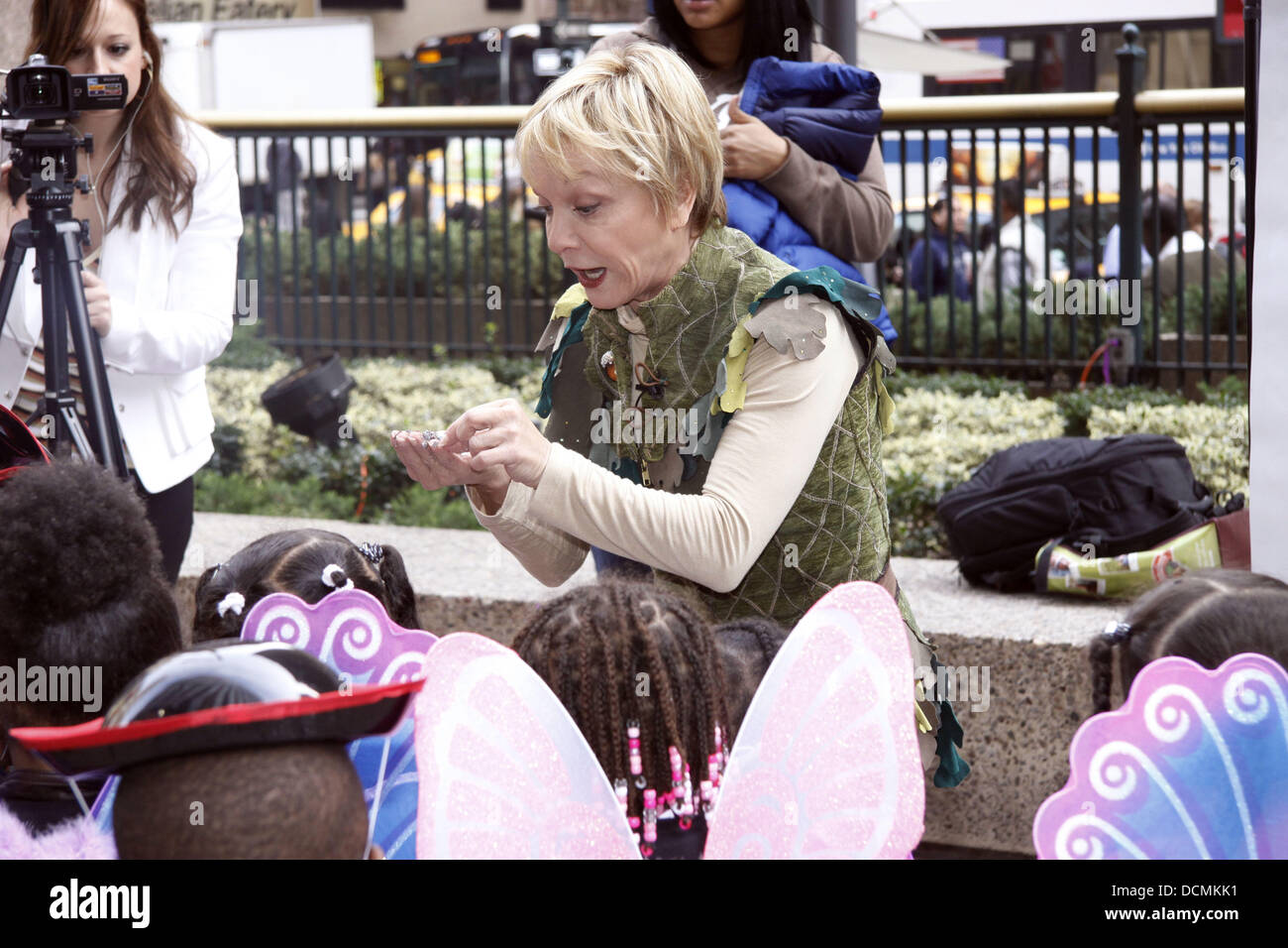 Cathy Rigby In Costume As Peter Pan Greets Children From The