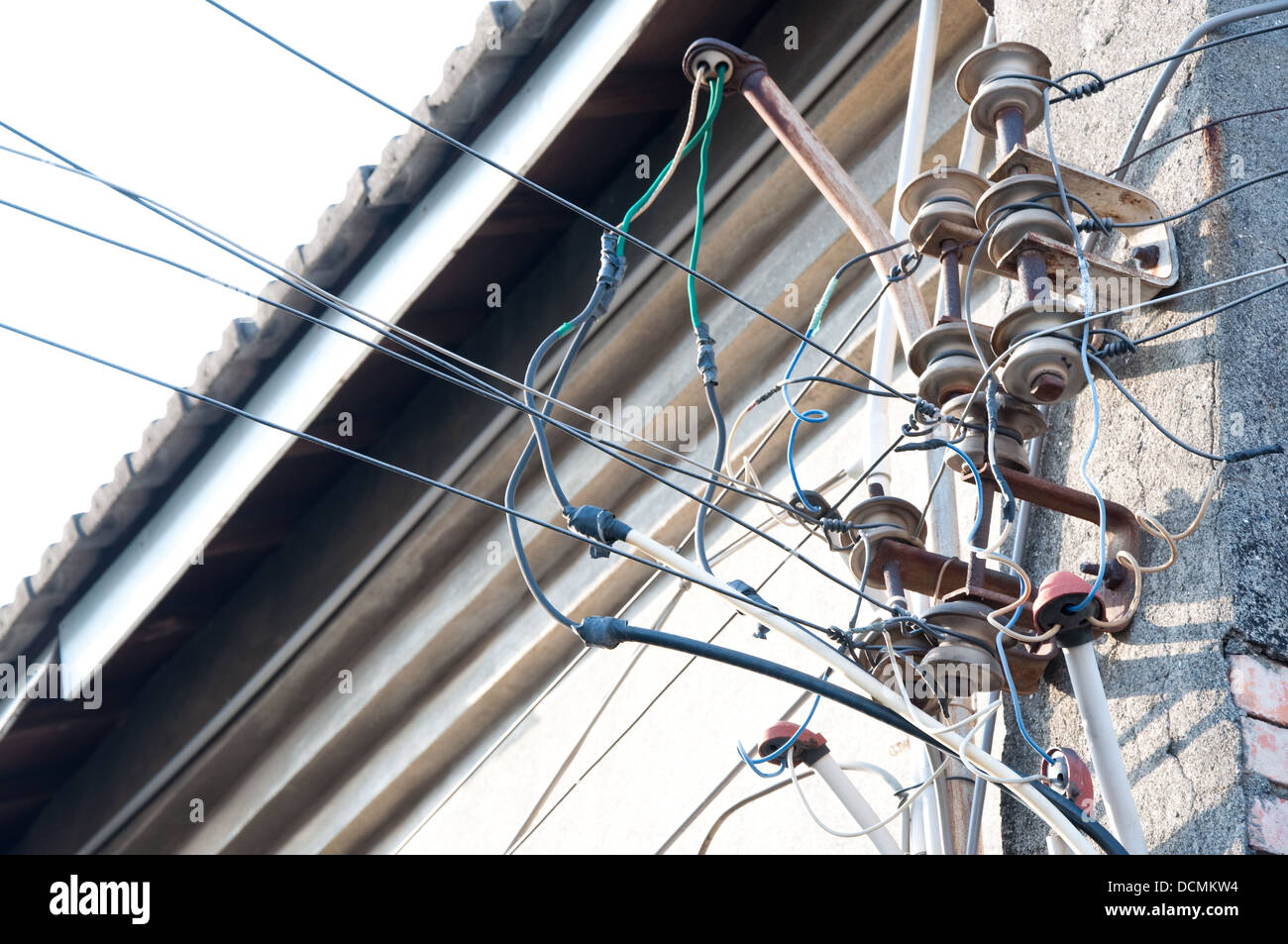 old power line Stock Photo Alamy