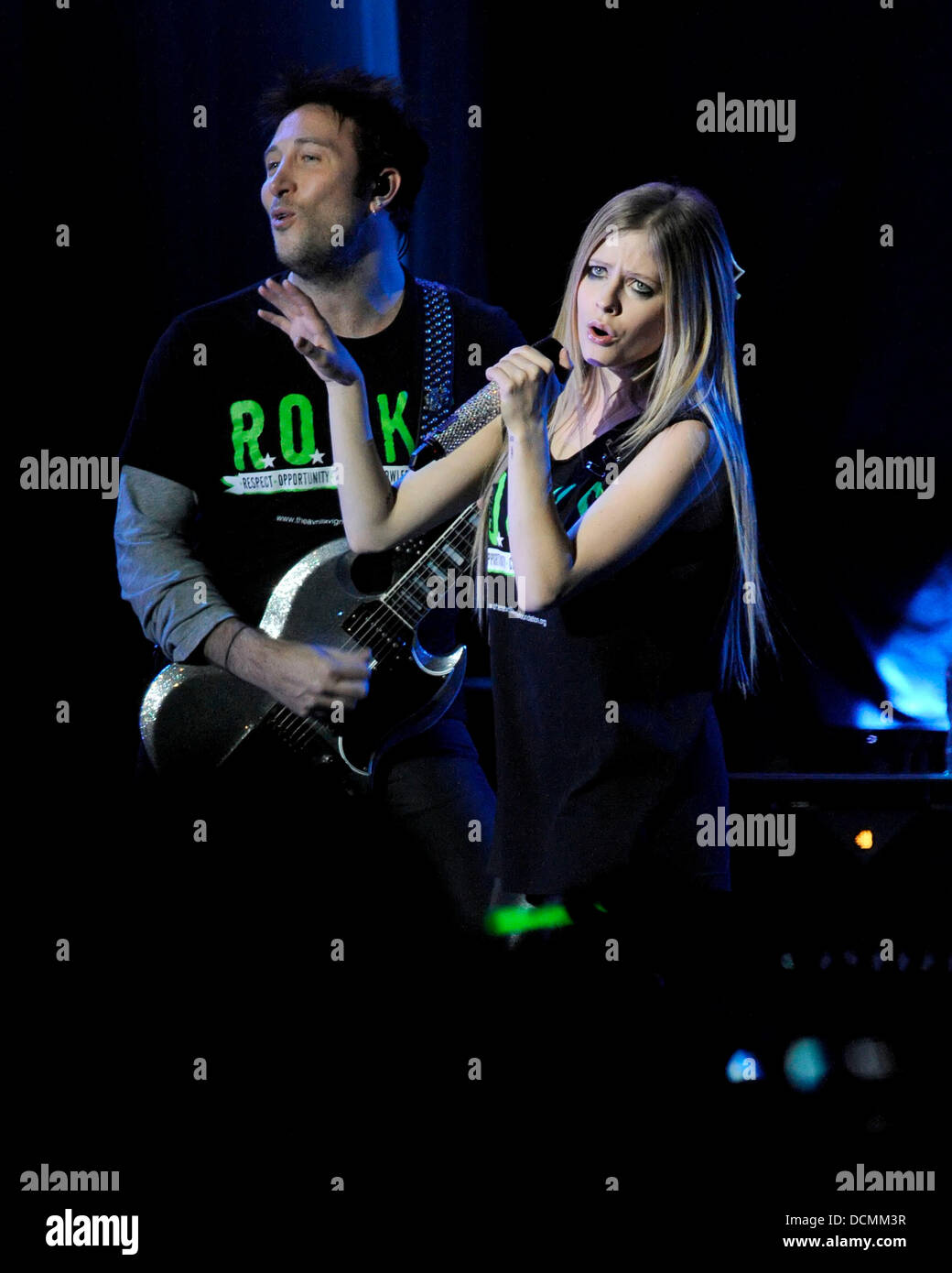 Avril Lavigne performs on stage at The Air Canada Centre ...