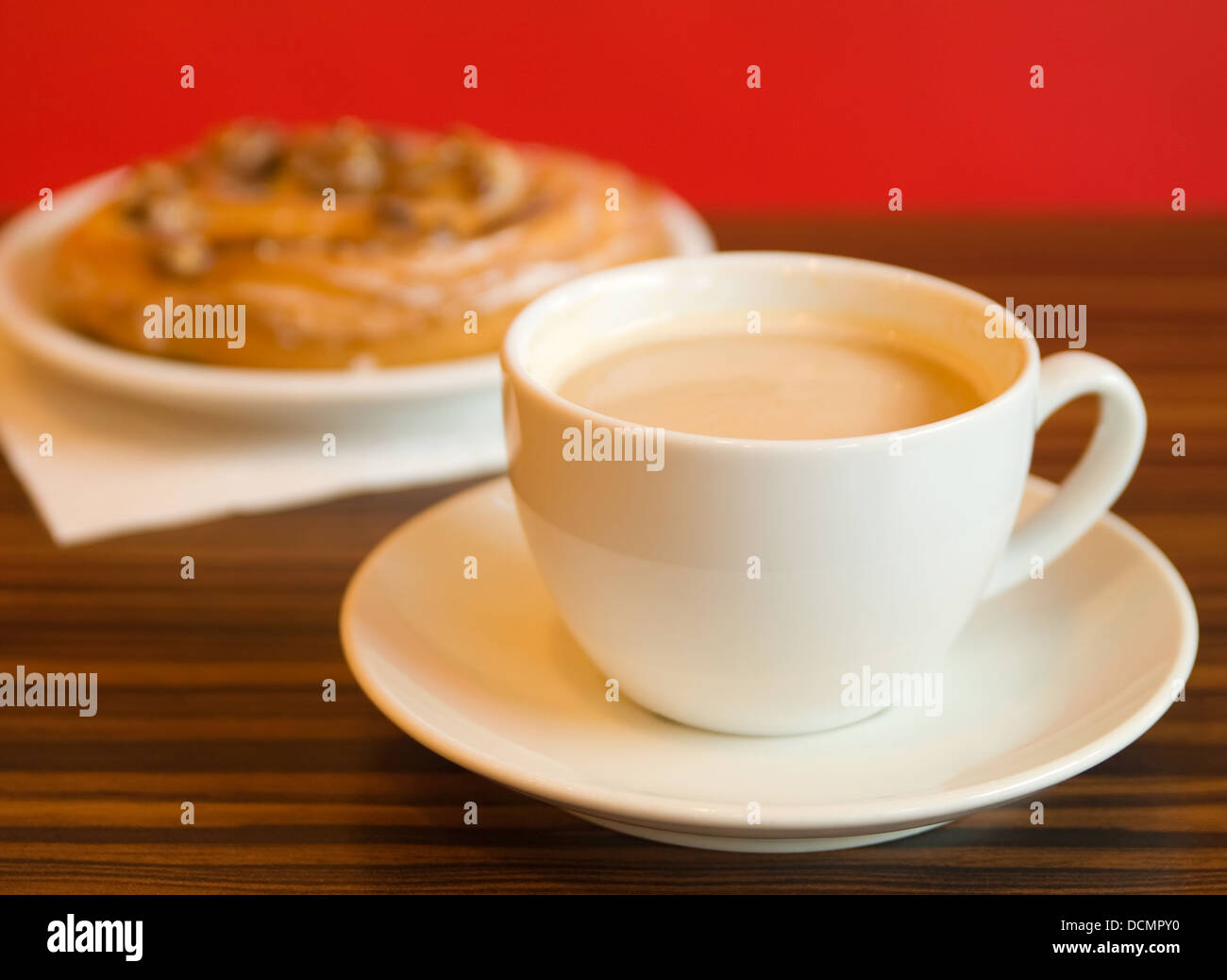 Morning coffee and cake in cafe Stock Photo Alamy