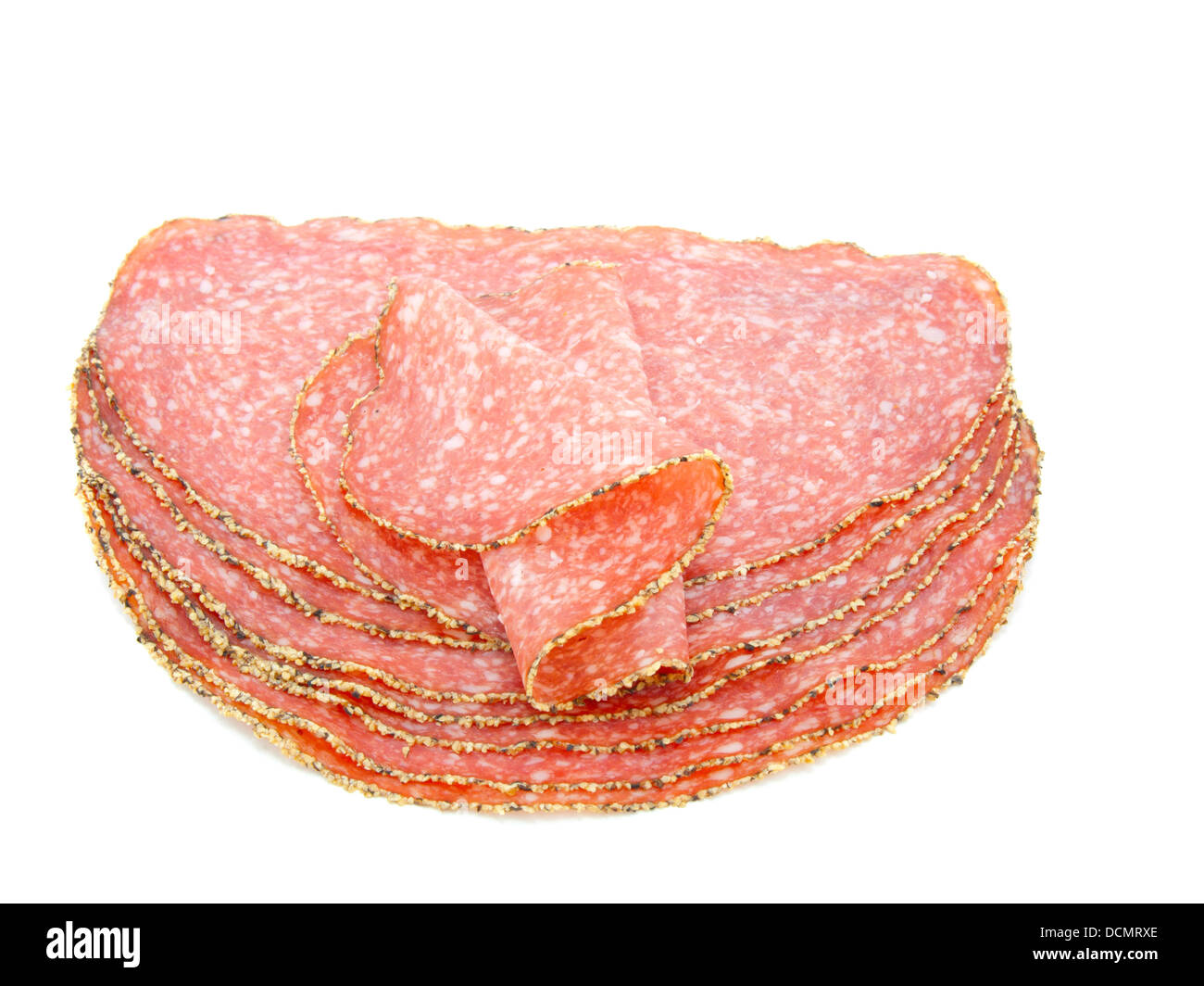 pepper salami sausage. ( smoked pepperoni Stock Photo Alamy