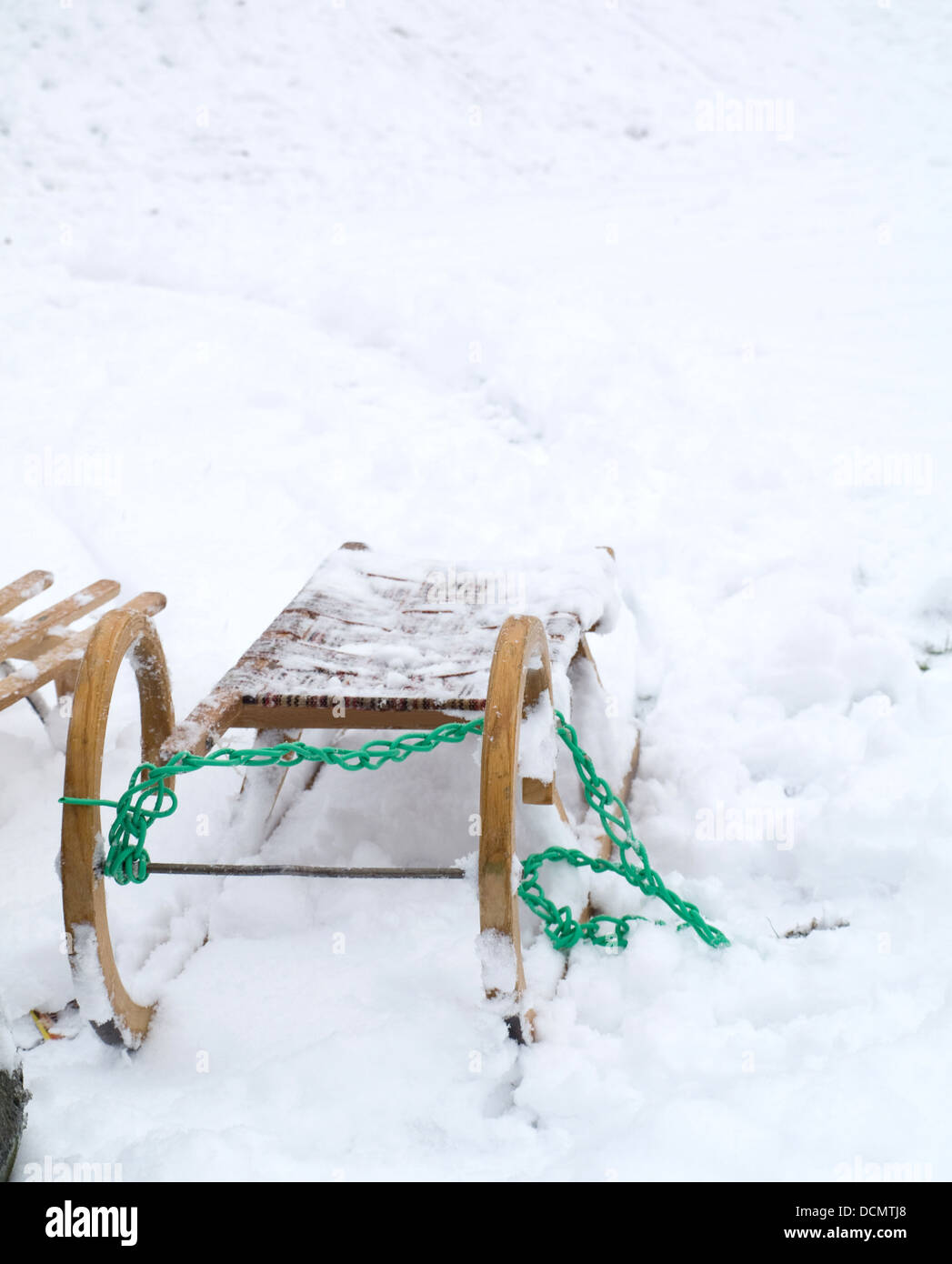 Sled in the snow Stock Photo Alamy