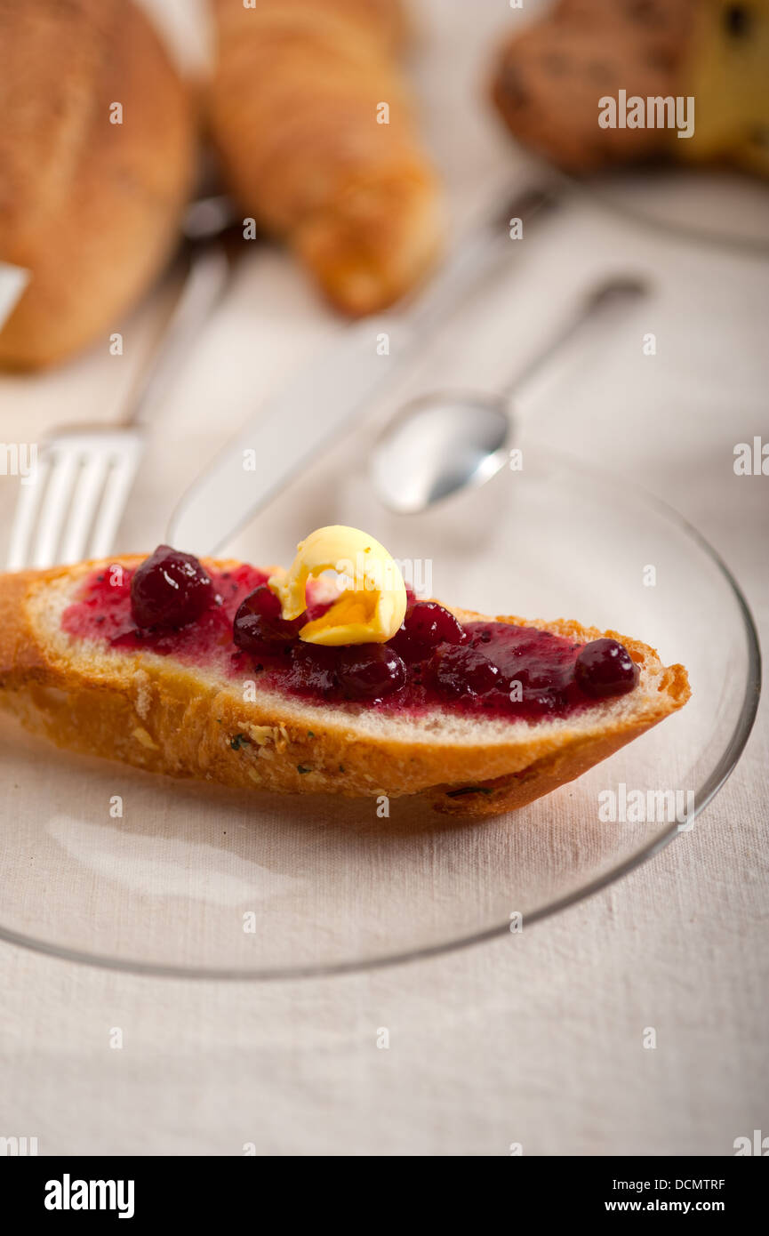 bread butter and jam Stock Photo Alamy