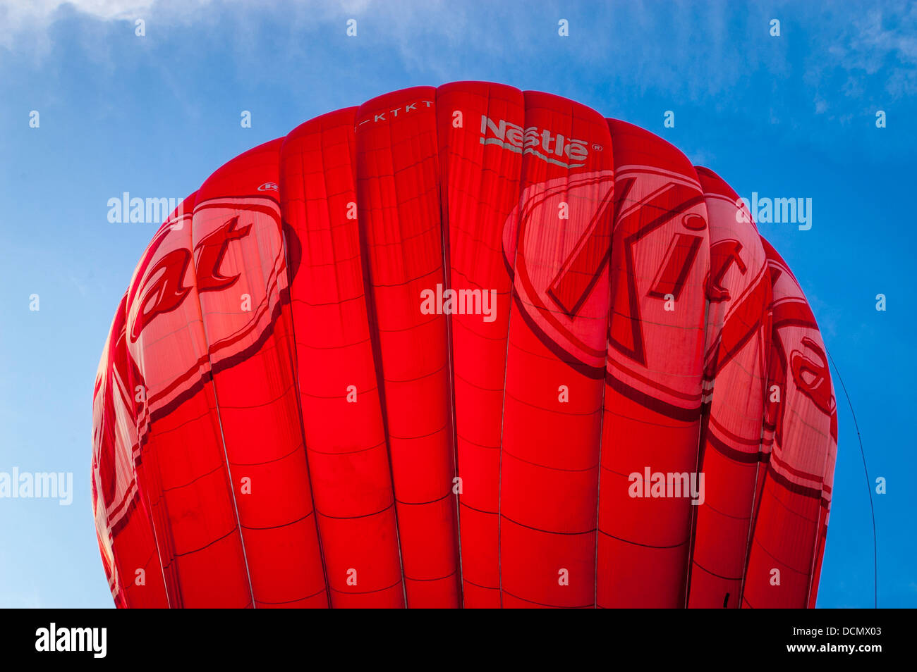 KitKat Hot air balloon being inflated Stock Photo