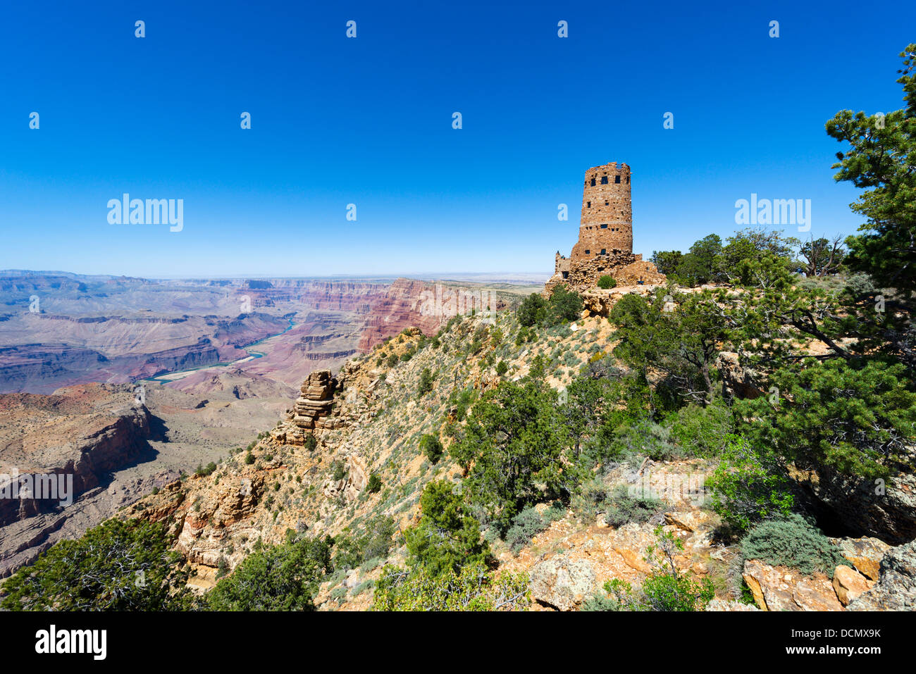 Desert View Watchtower, South Rim, Grand Canyon National Park, Arizona, USA Stock Photo