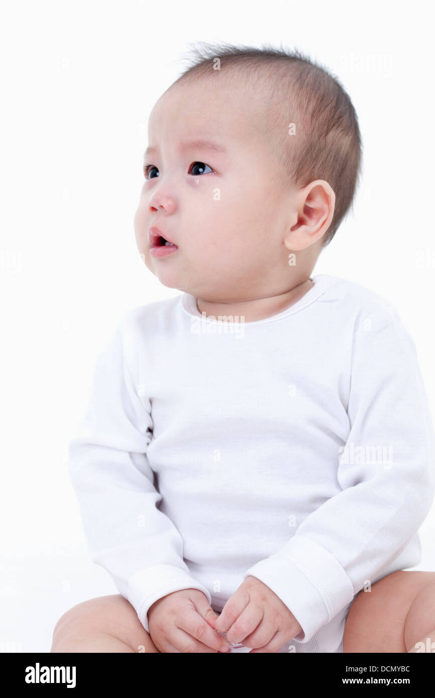close of a baby after crying Stock Photo Alamy