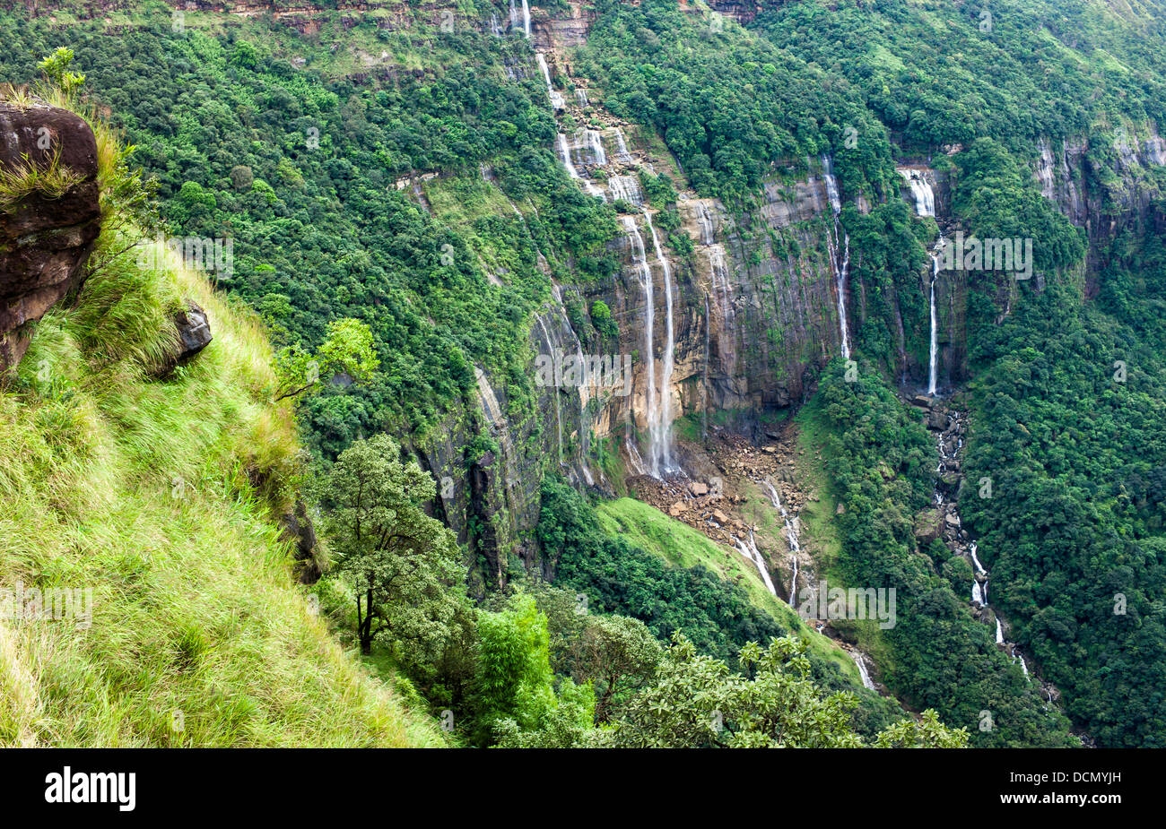 Seven Sister's waterfalls, Cherrapunjee, Meghalaya, India Stock Photo