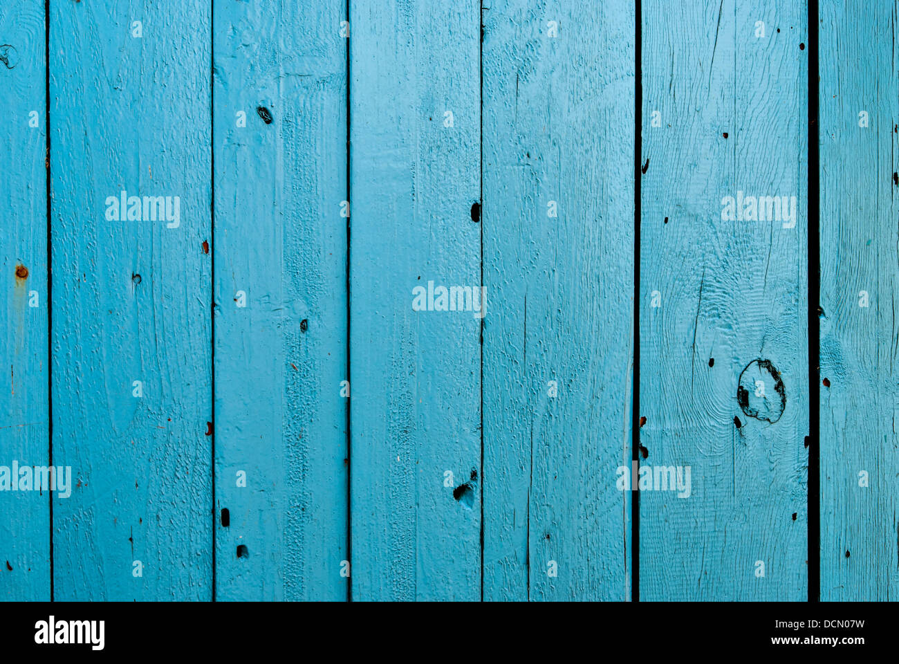 old blue wooden fence background Stock Photo