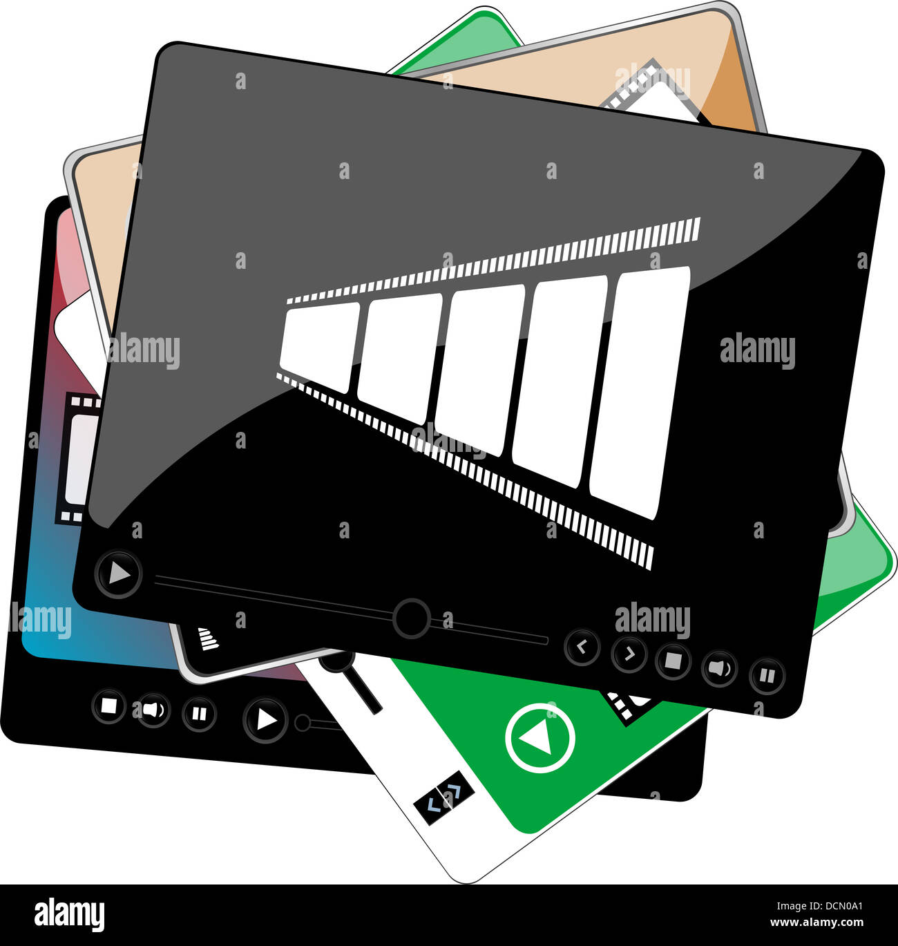 Set media player icon hi-res stock photography and images - Alamy