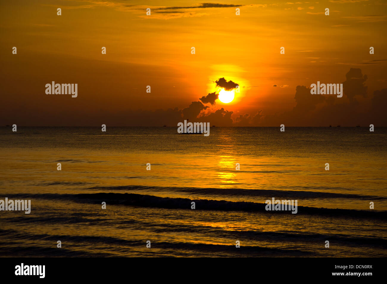 beautiful sunrise and blue sky from nature Stock Photo