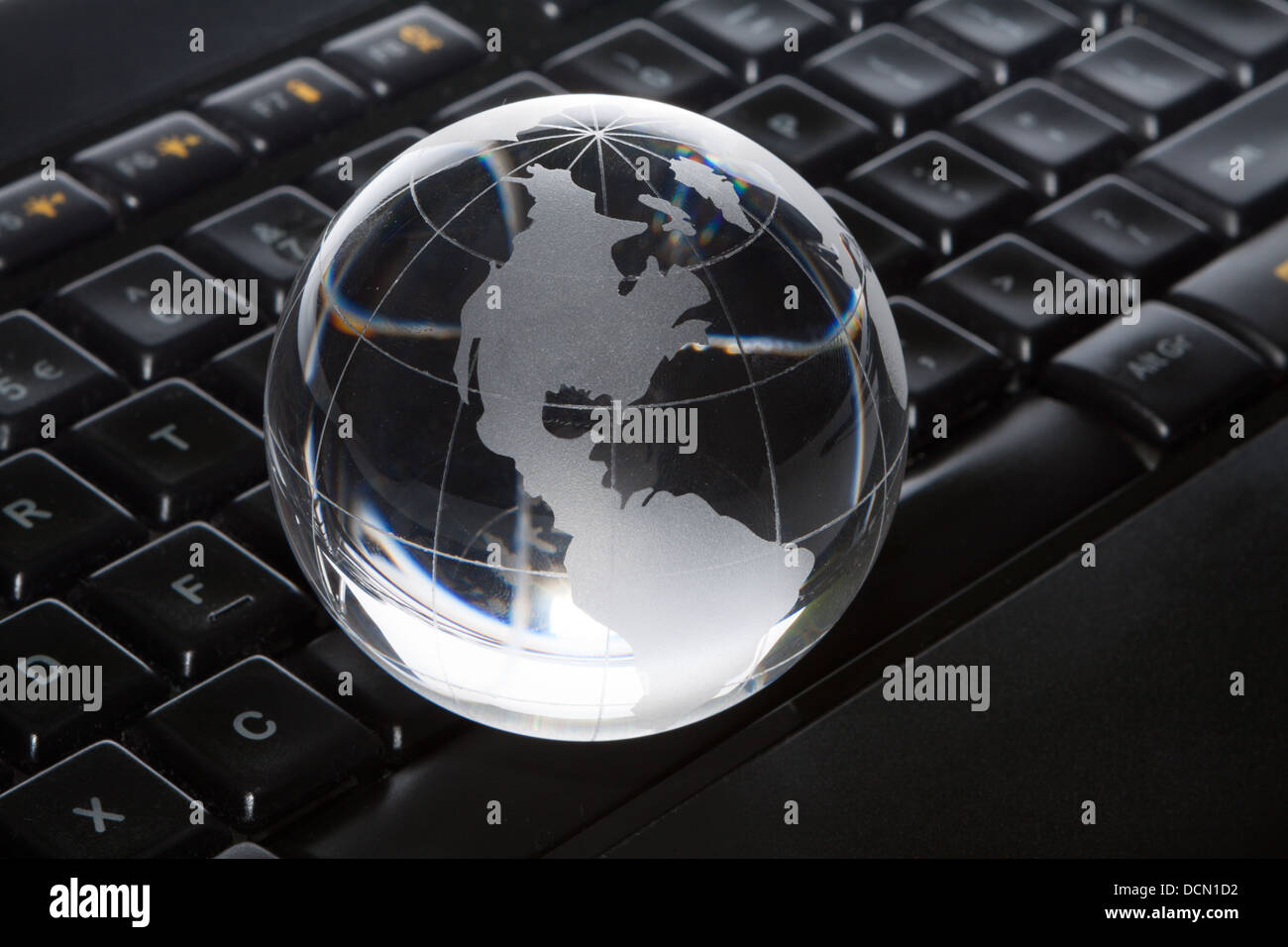 Globe and keyboard. Stock Photo