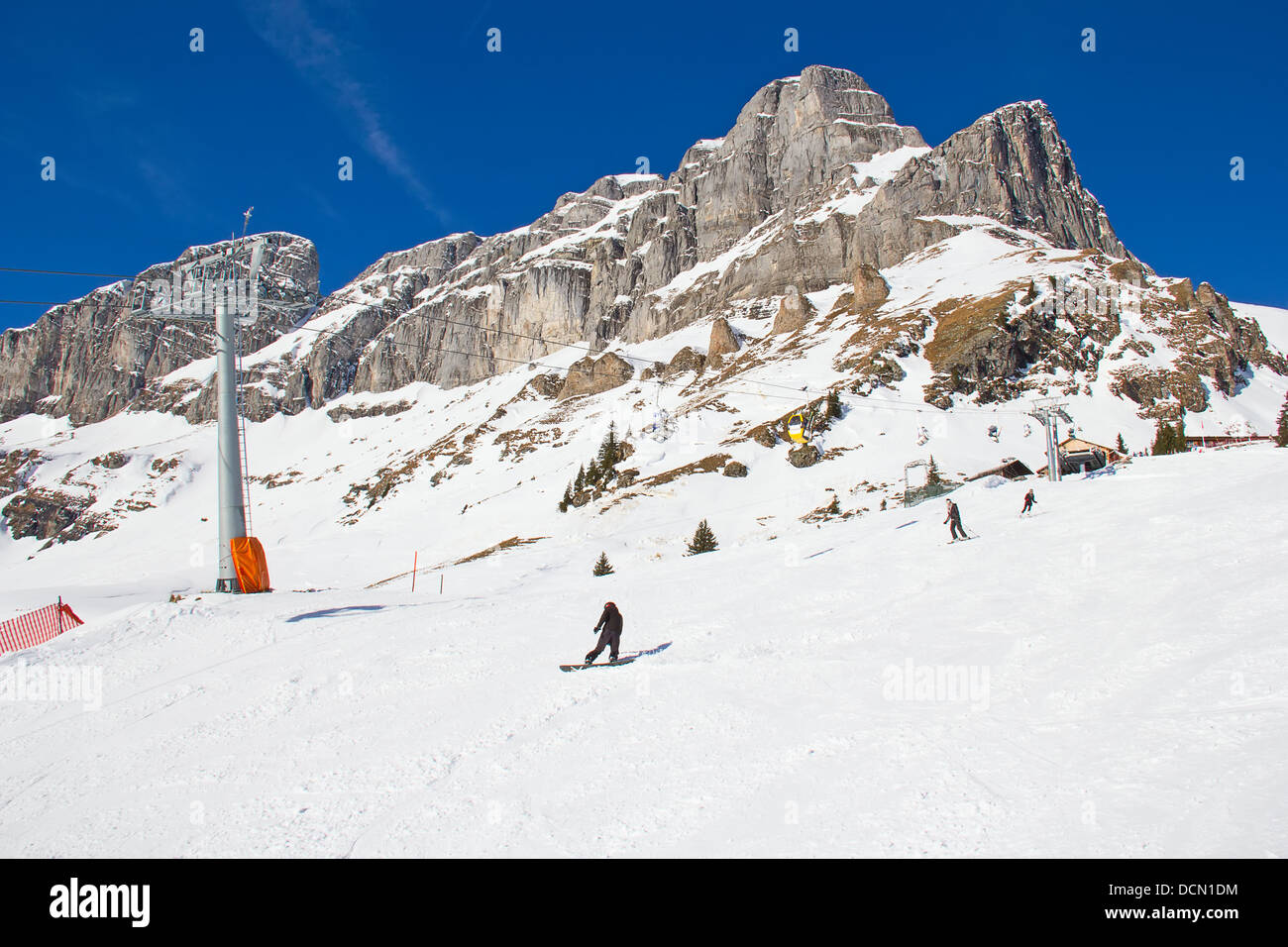 Winter in the swiss alps (Braunwald, Glarus, Switzerland Stock Photo ...
