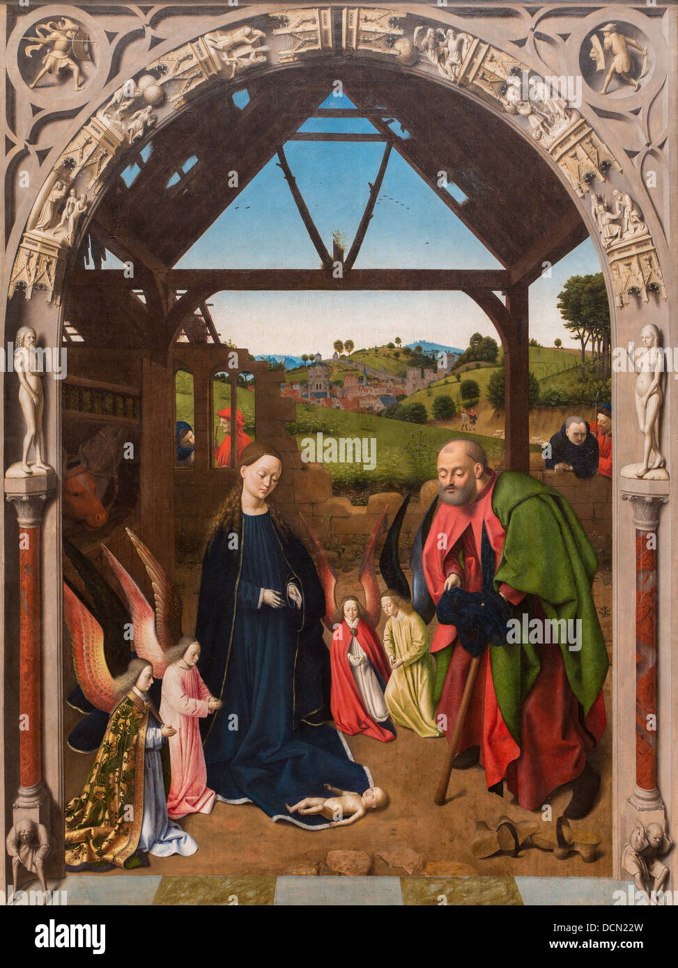 15th century  -  Nativity, 1450 - Petrus Christus Philippe Sauvan-Magnet / Active Museum Stock Photo