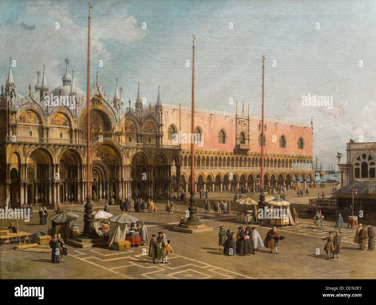 18th century  -  The Square of Saint Mark's, Venice, 1742 - Canaletto Philippe Sauvan-Magnet / Active Museum Stock Photo