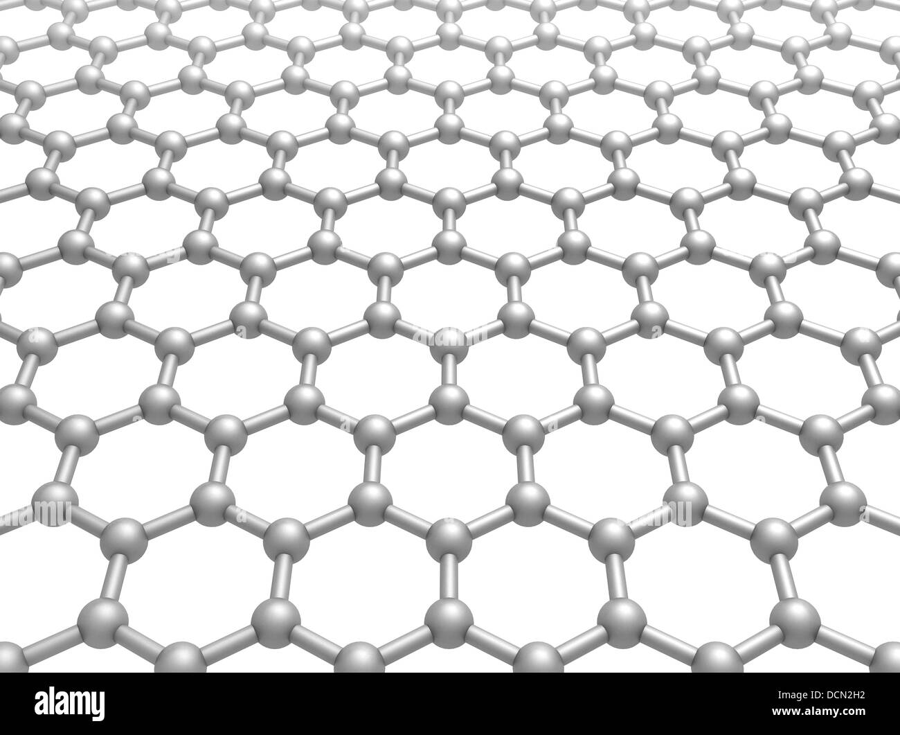 Graphene layer structure schematic model. 3d illustration isolated on white Stock Photo