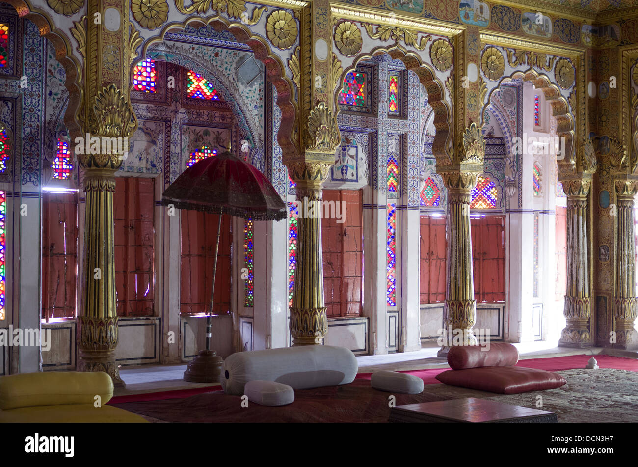 Meherangarh Fort  Palace Comlex interior - Jodhpur, Rajashtan, India Stock Photo