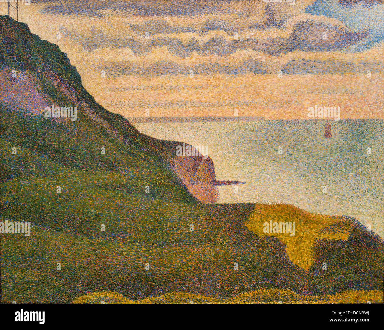 19th century  -  Seascape at Port-en-Bessin, Normandy, 1888 - Georges Seurat Philippe Sauvan-Magnet / Active Museum Stock Photo