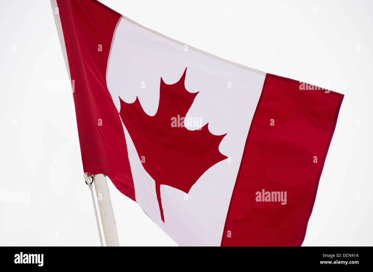 Canadian Flag on a windy day Stock Photo