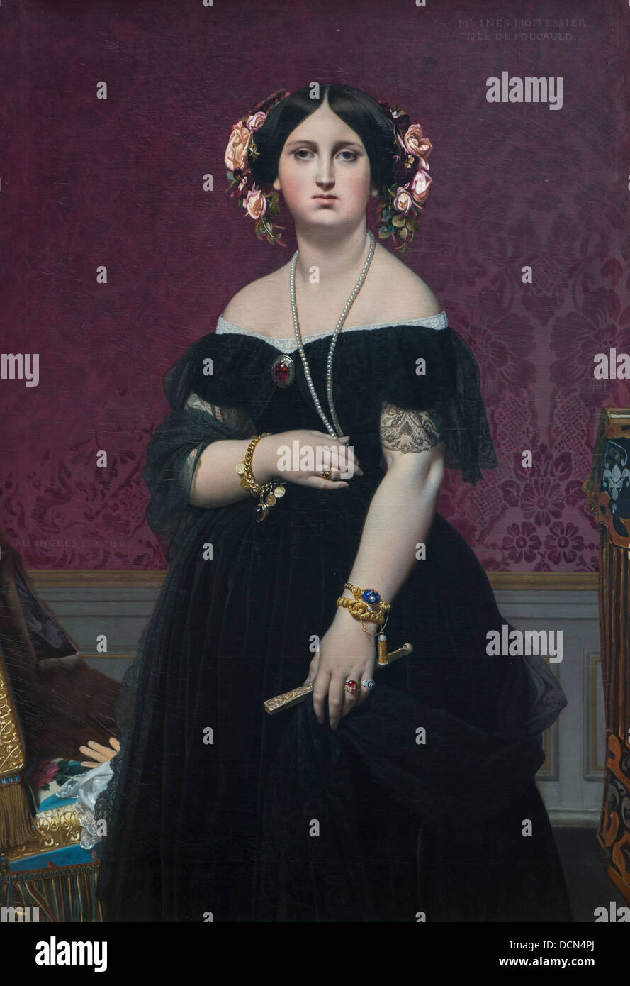 19th century  -  Madame Moitessier, 1851 - Jean-Auguste-Dominique Ingres Philippe Sauvan-Magnet / Active Museum Stock Photo