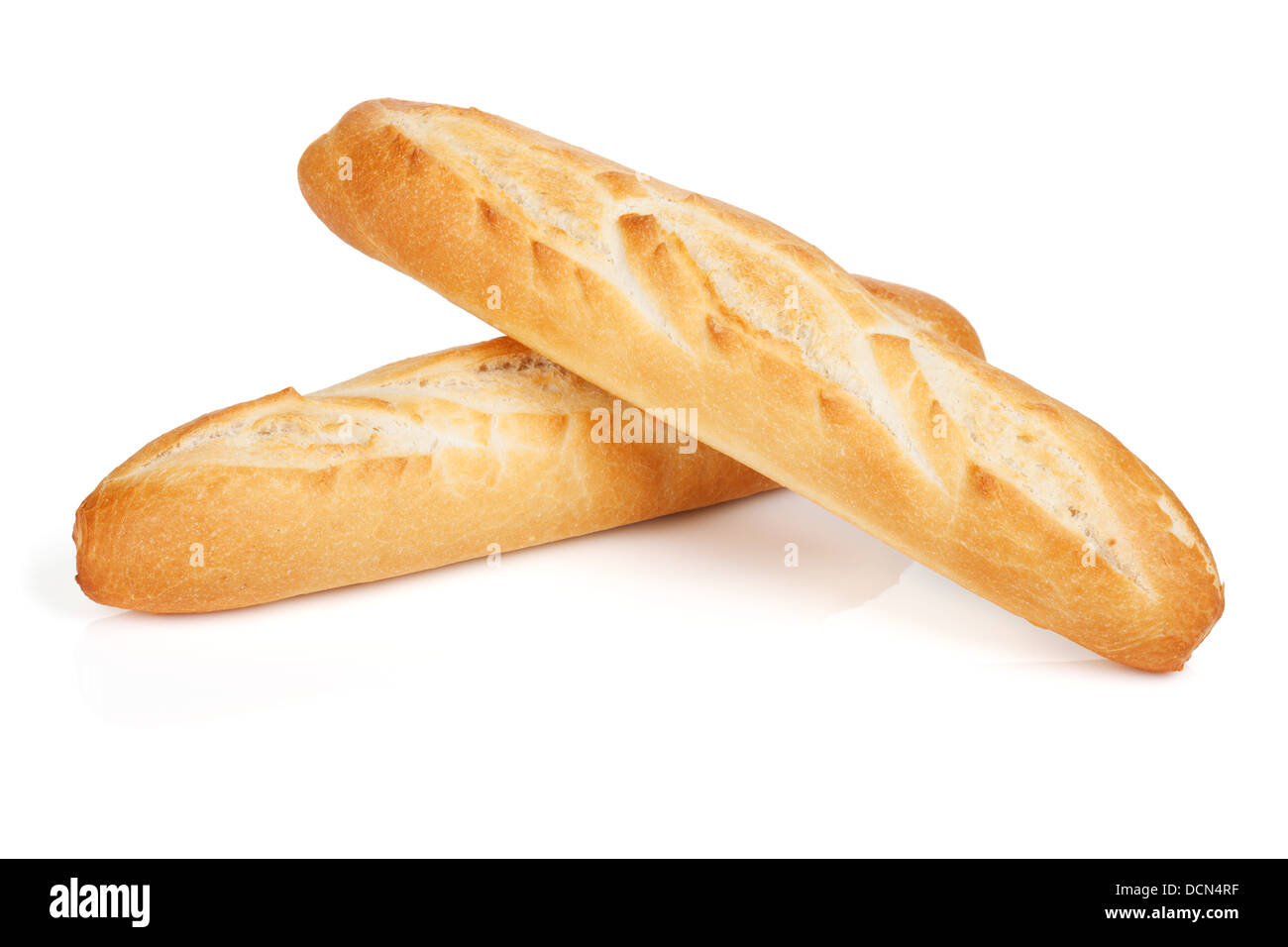 French baguette. Isolated on white background Stock Photo - Alamy