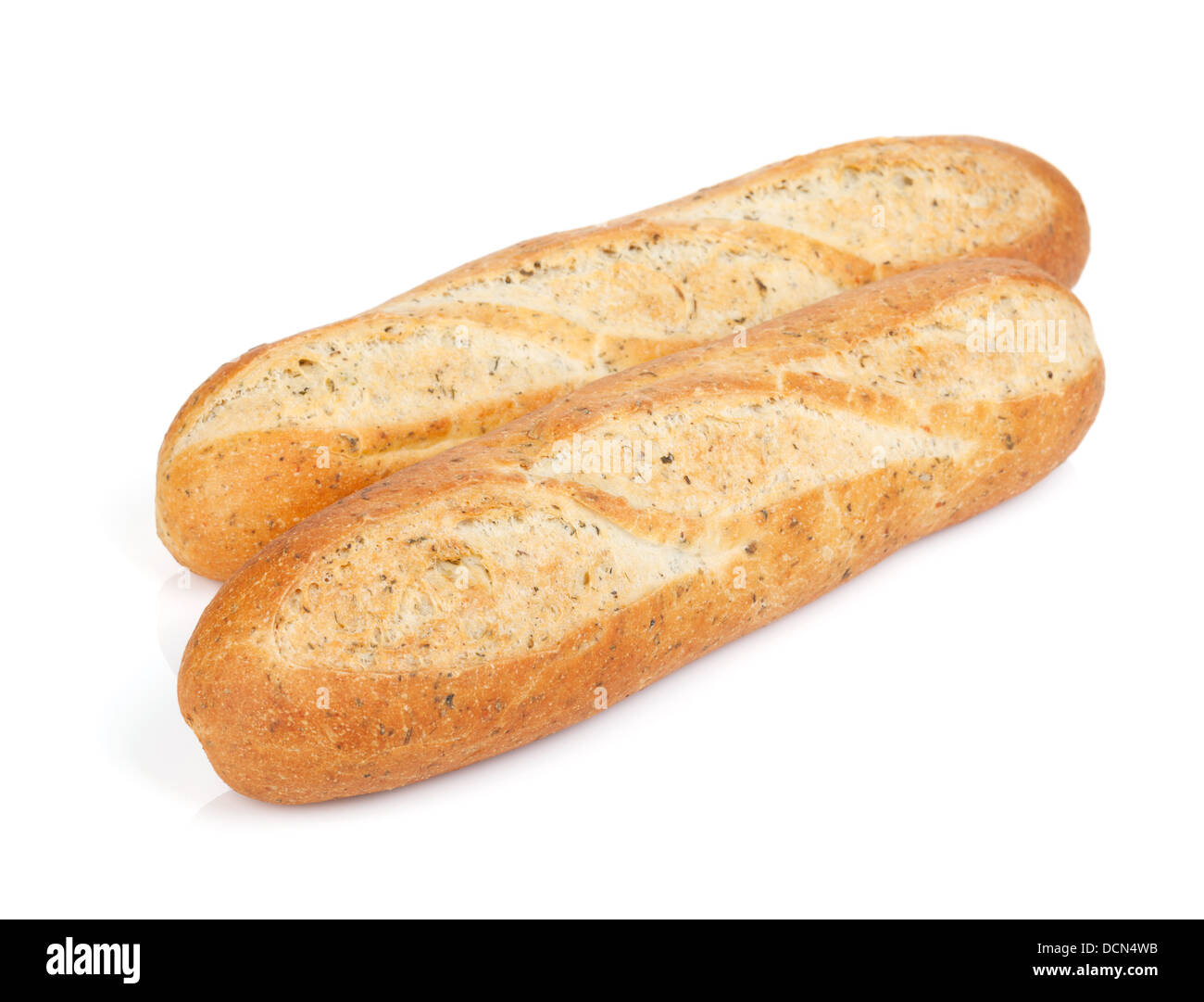 French baguette. Isolated on white background Stock Photo - Alamy