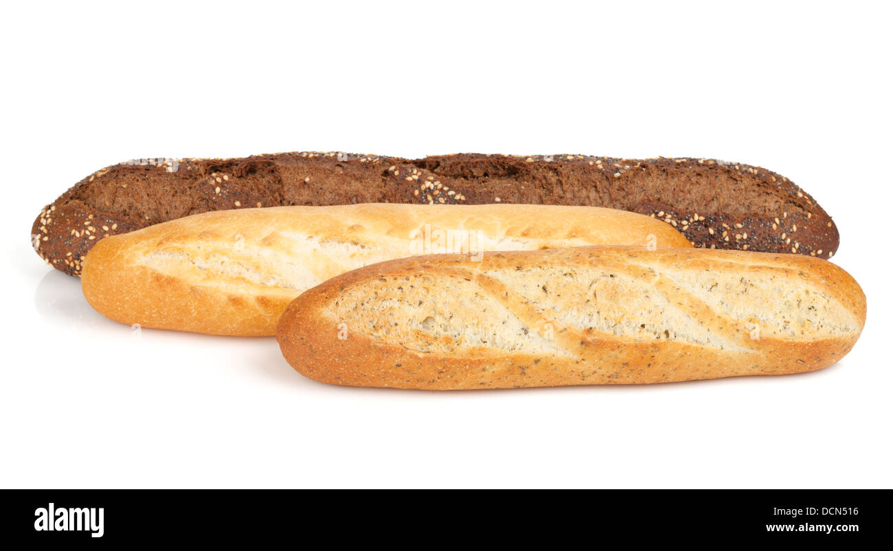 Various of french baguette. Isolated on white background Stock Photo ...
