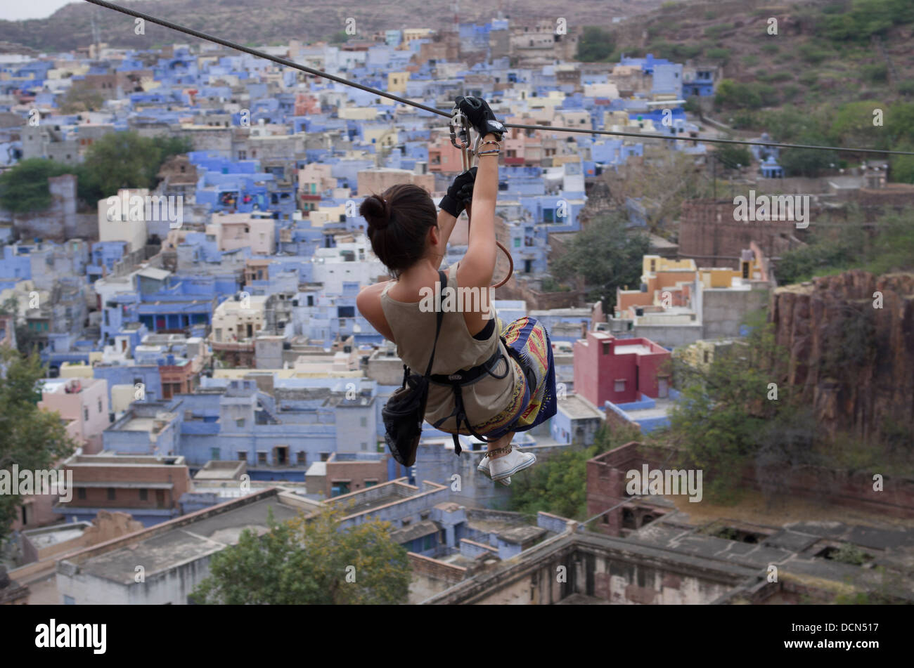 Flying Fox Ziplining at Meherangarh Fort - Jodhpur, Rajashtan, India