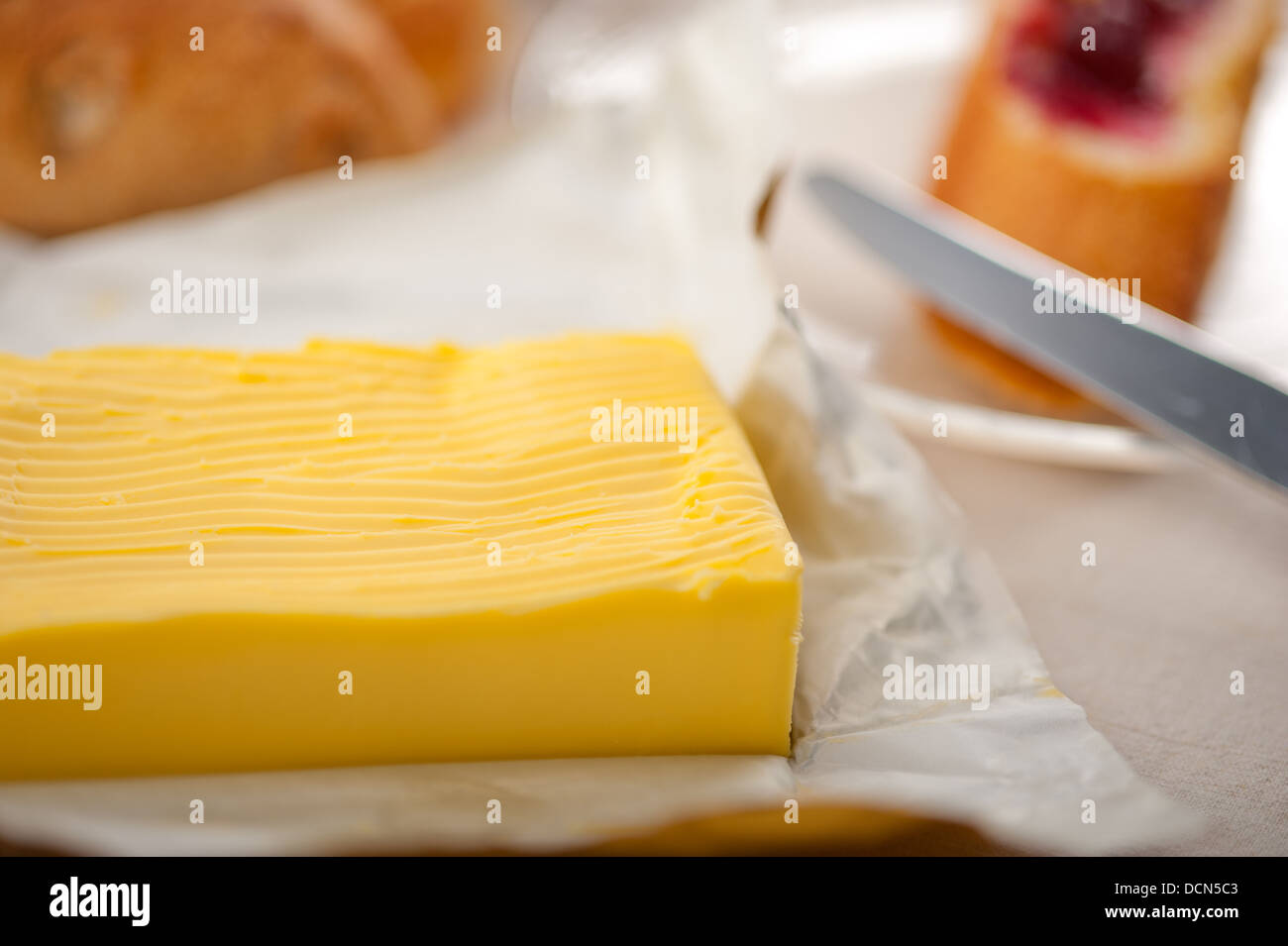 bread butter and jam Stock Photo Alamy