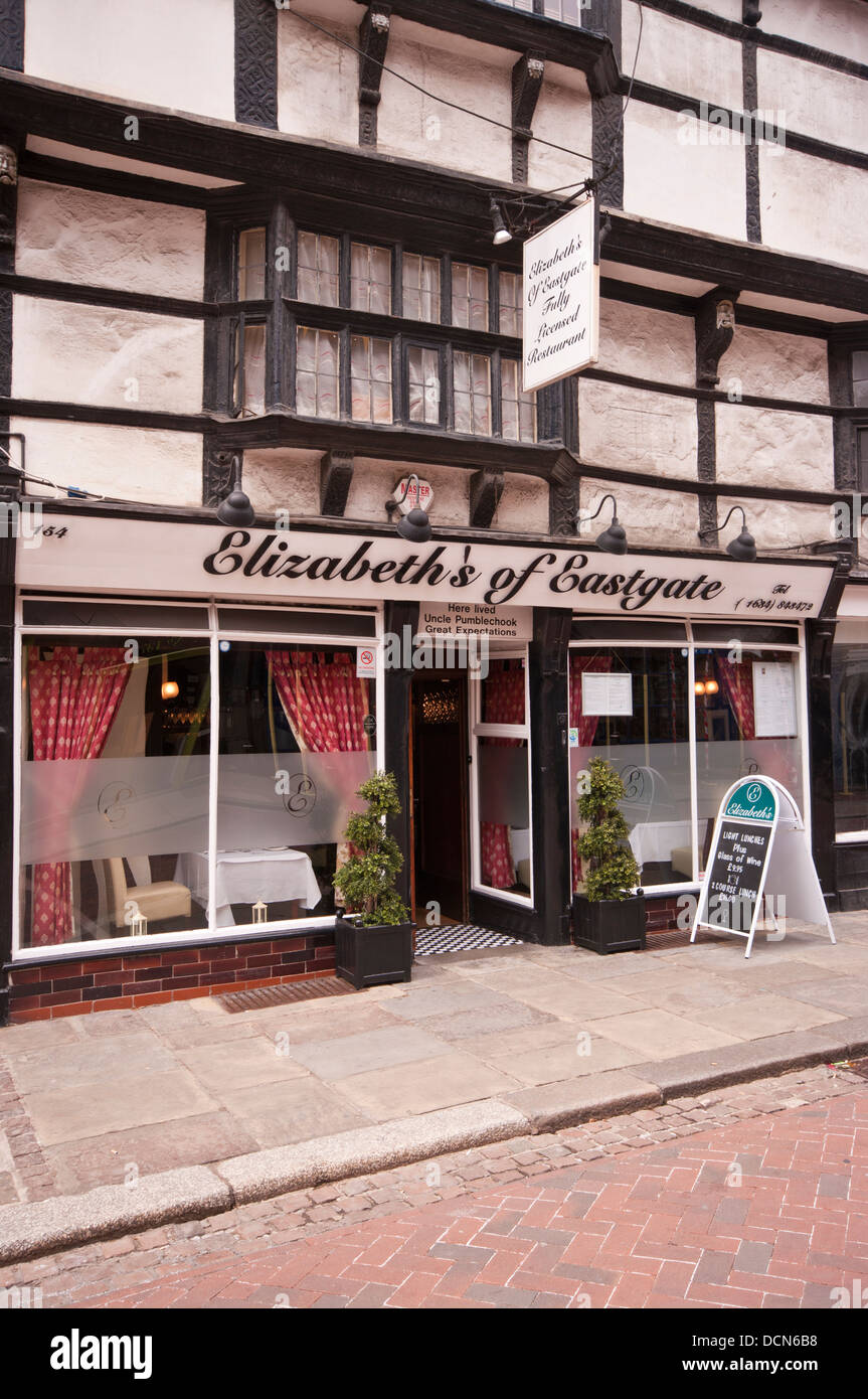 Elizabeths Of Eastgate Restaurant High Street Rochester Kent UK Stock Photo