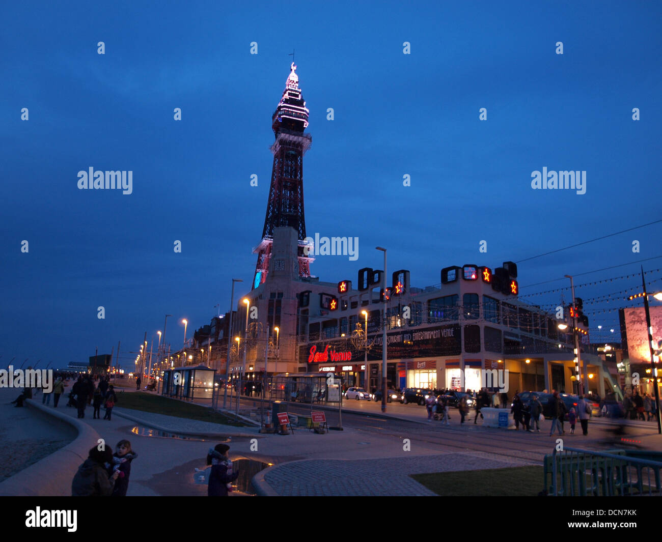 Blackpool Tower at Night Stock Photo