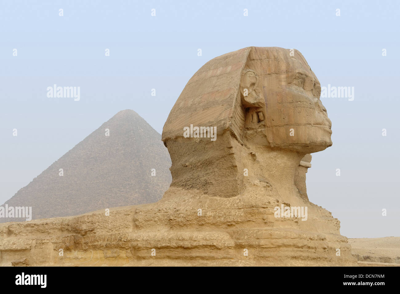 the Giza Necropolis with Great Pyramid of Giza and Sphinx Stock Photo