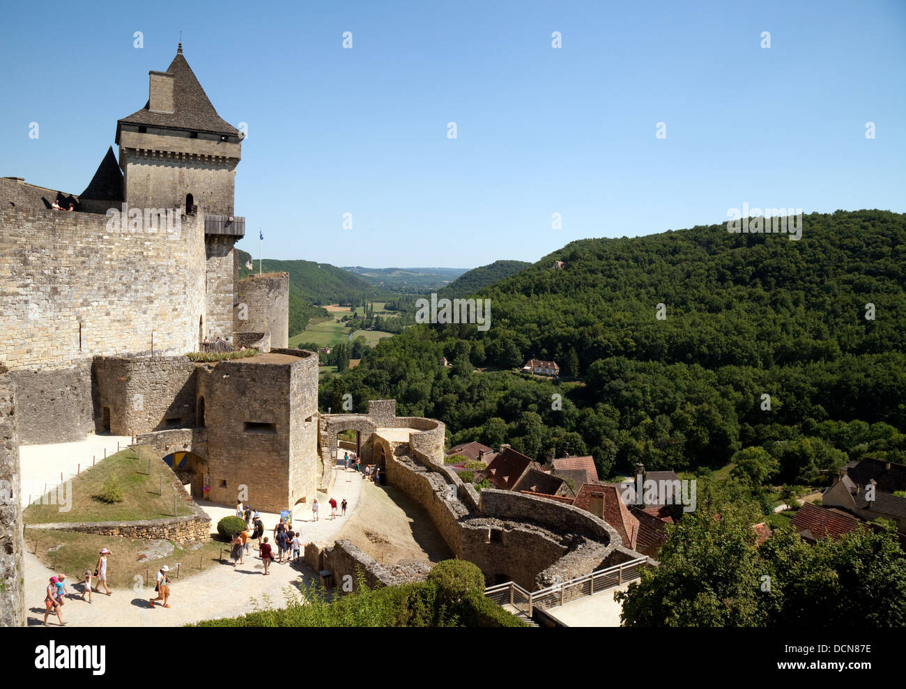 The 13th century Chateau de Castelnaud at castelnaud la Chapelle, the Dordogne, France Europe Stock Photo