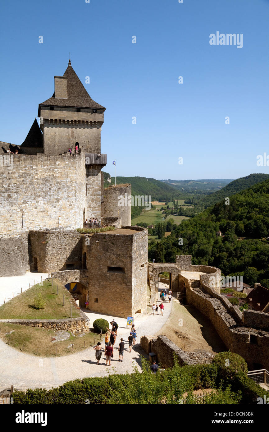 The 13th century medieval Chateau de Castelnaud, Castelnaud la Chapelle, the Dordogne, France Stock Photo